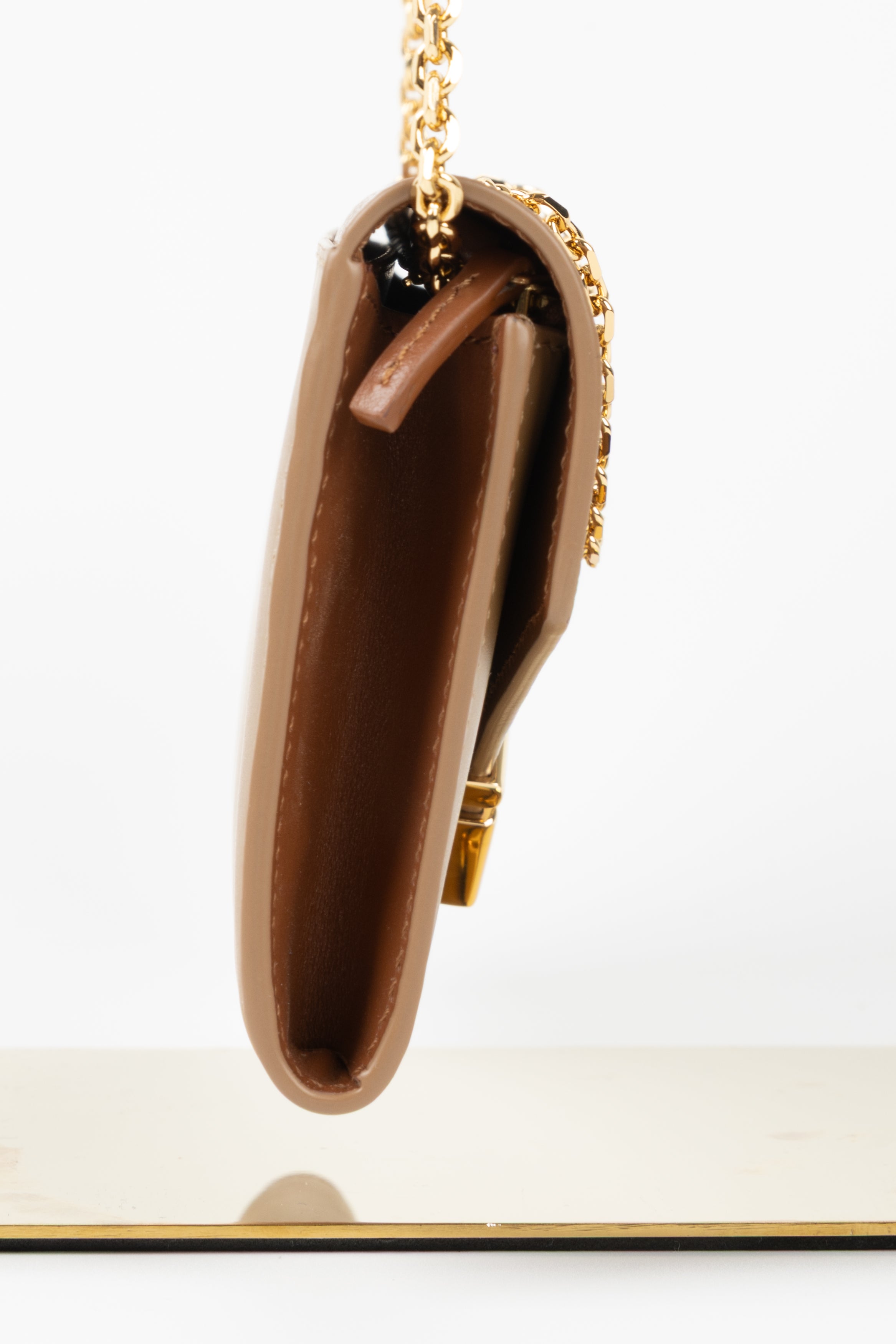 FENDI CONTINENTAL WITH CHAIN MARRONE