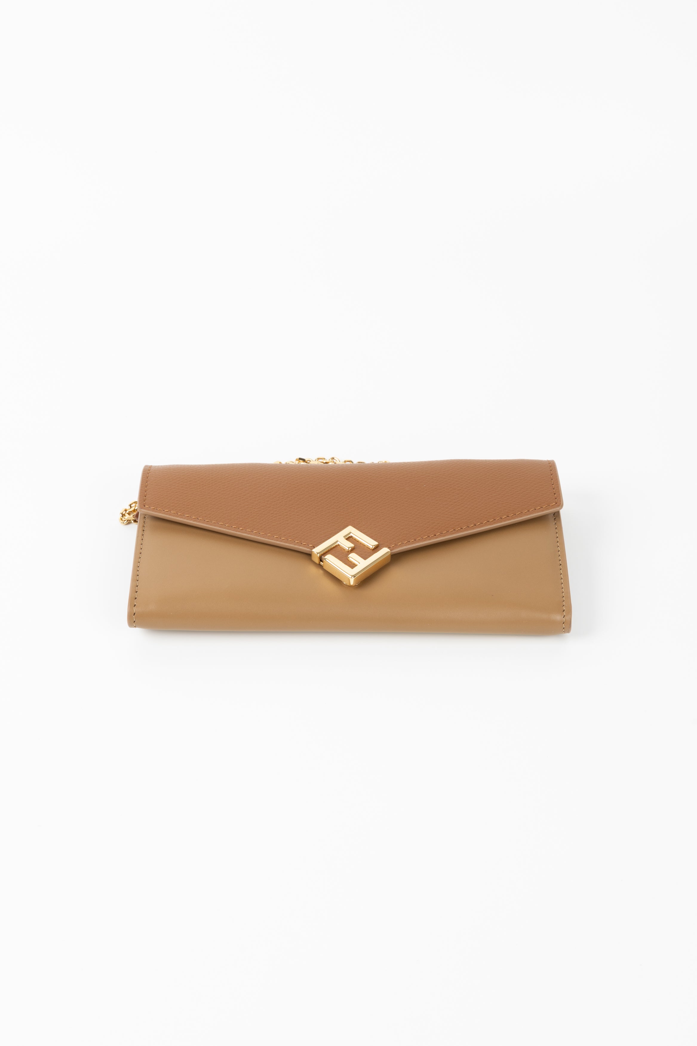 FENDI CONTINENTAL WITH CHAIN MARRONE