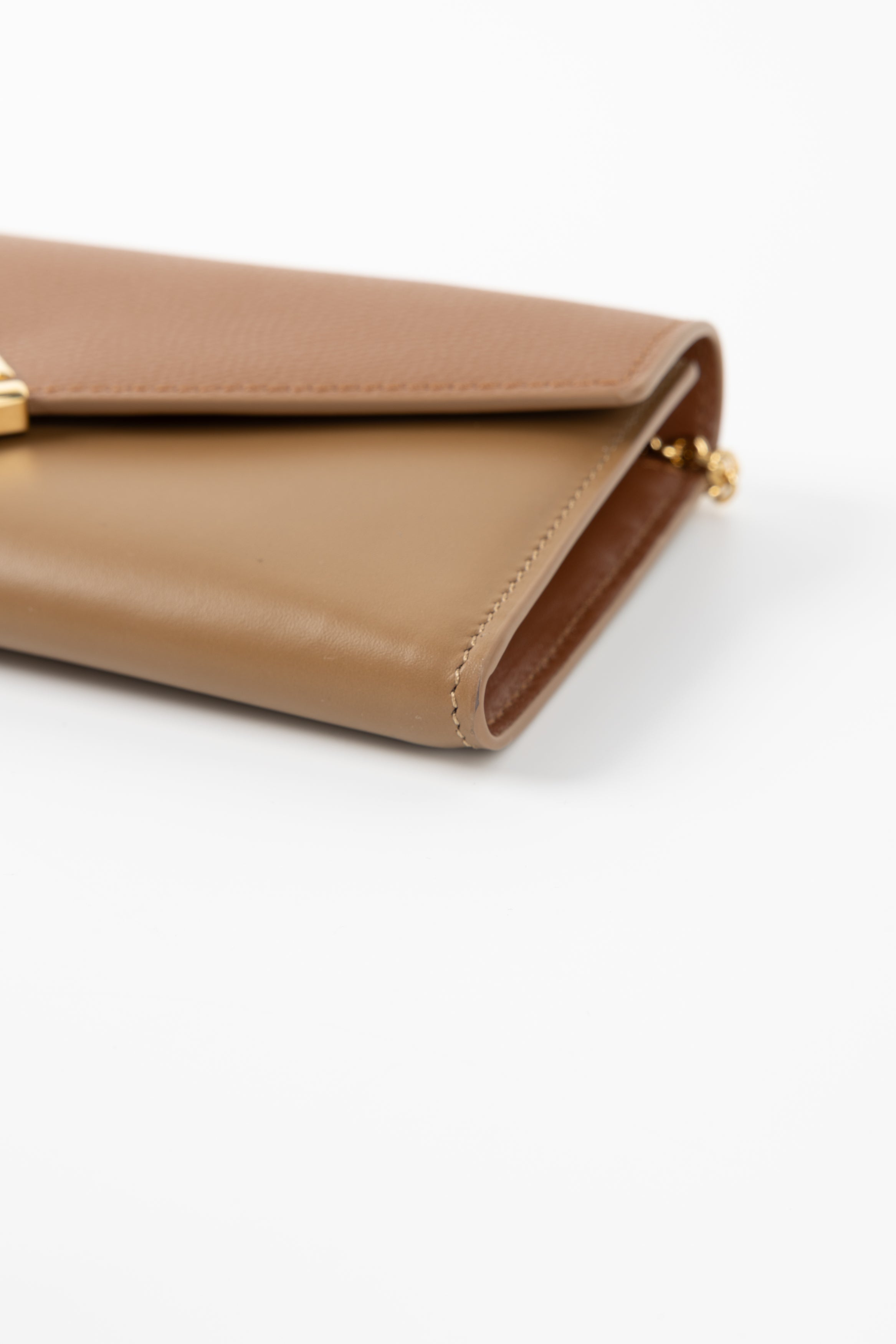 FENDI CONTINENTAL WITH CHAIN MARRONE
