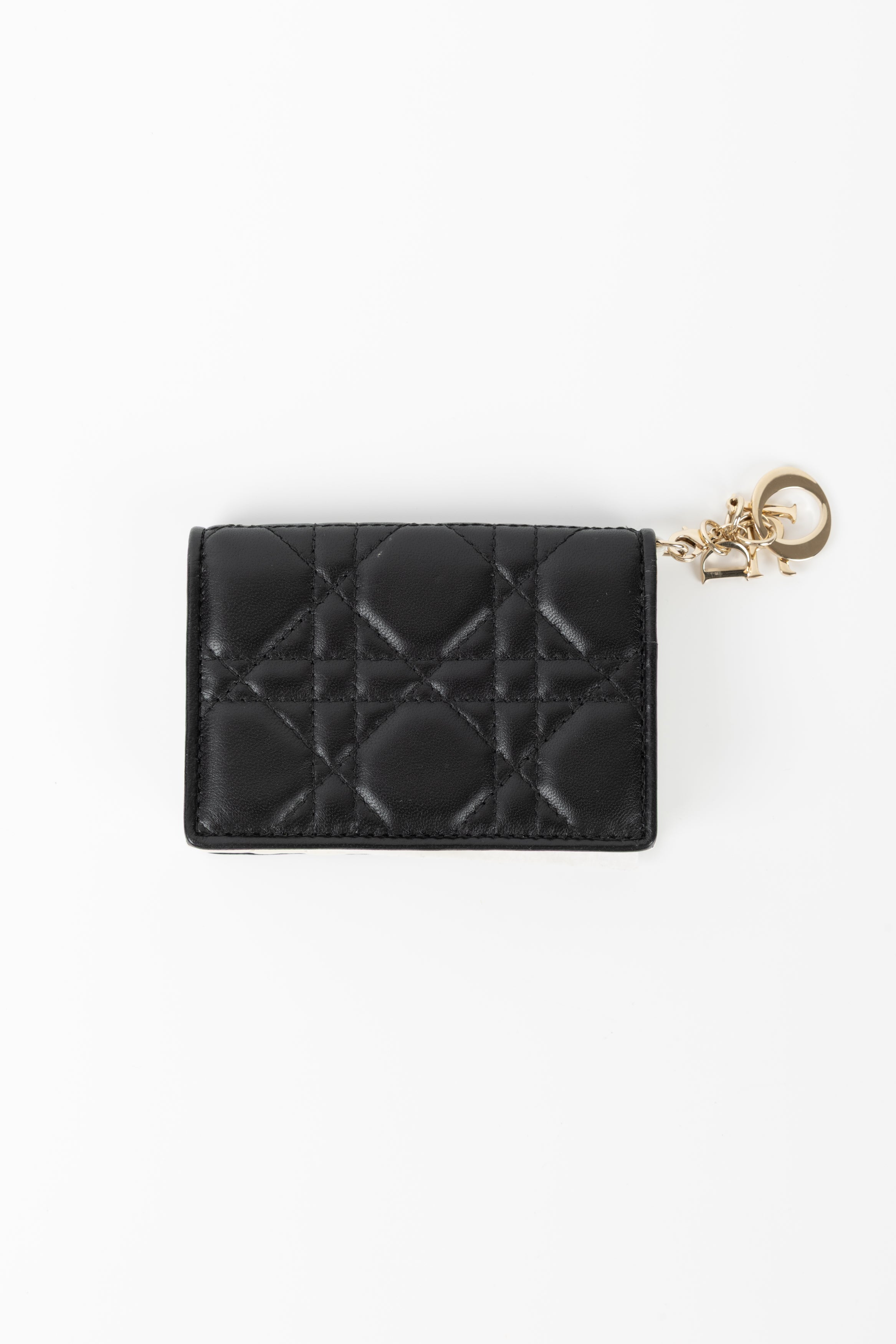 Dior Portafoglio mini Gardenia Lady Dior nero/bianco