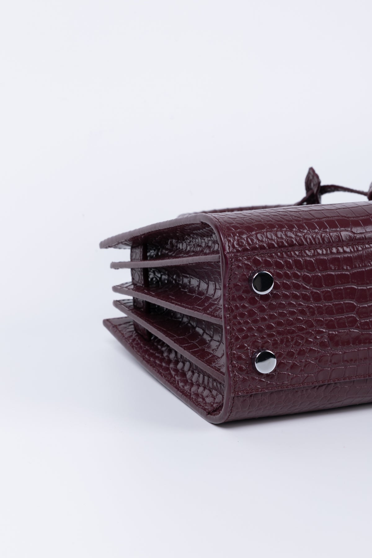 SAINT LAURENT SAC DE JOUR NANO BORDEAUX COCCO