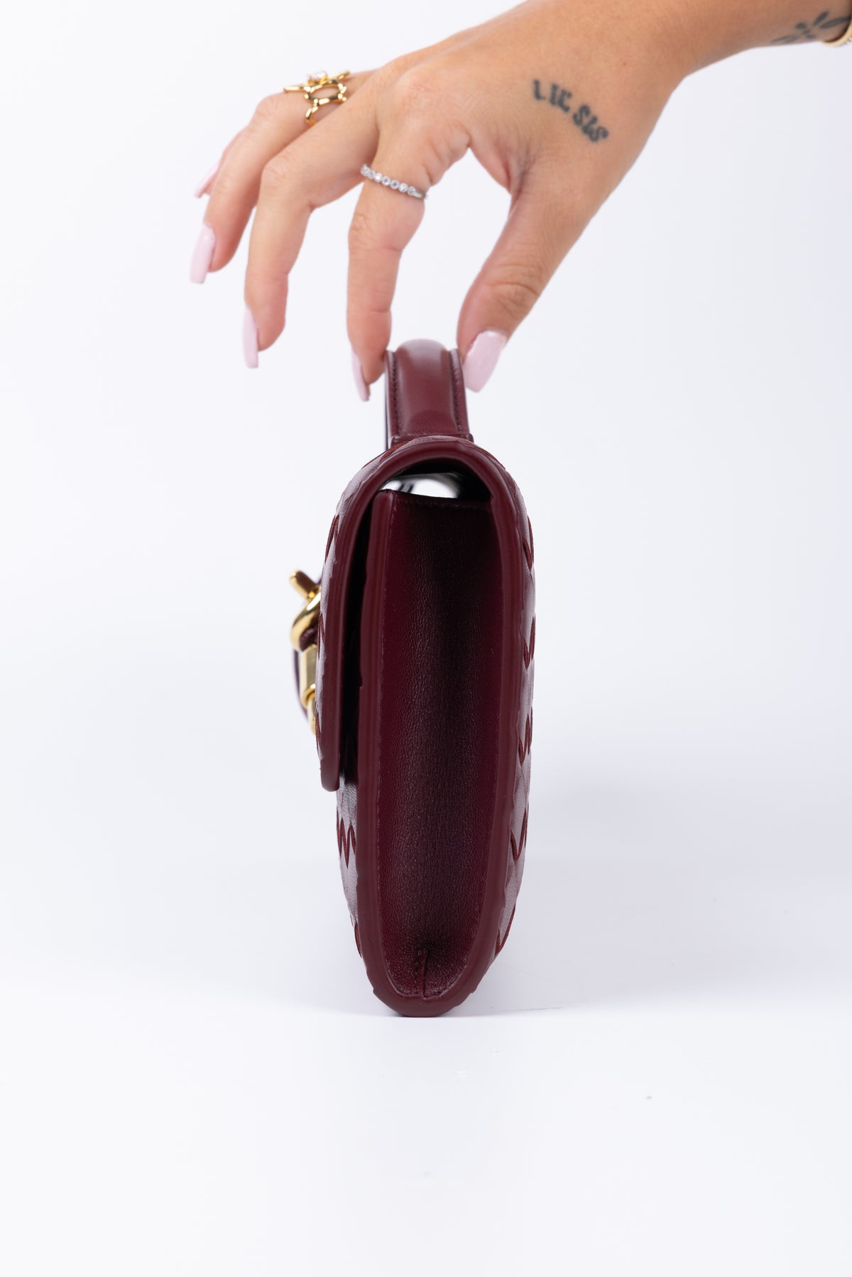 BOTTEGA VENETA ANDIAMO CLUTCH BAROLO