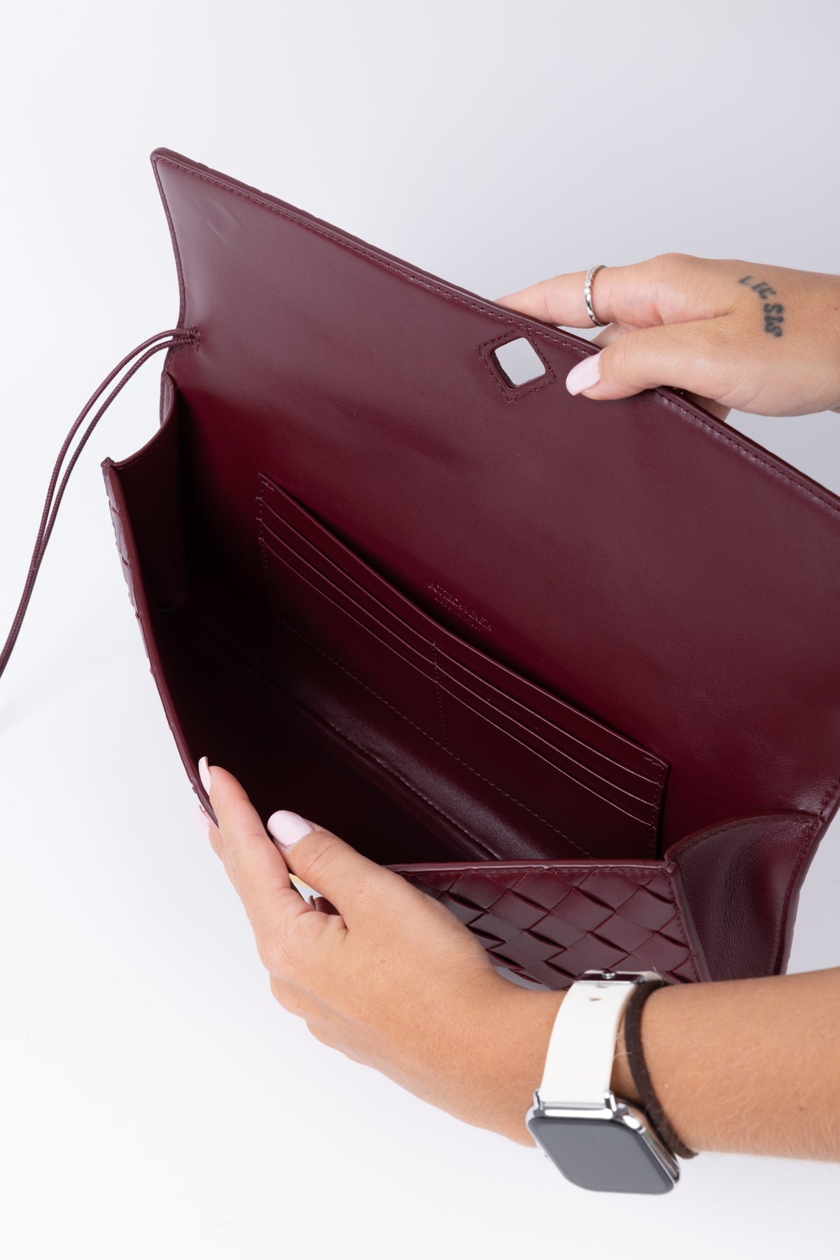 BOTTEGA VENETA ANDIAMO CLUTCH BAROLO