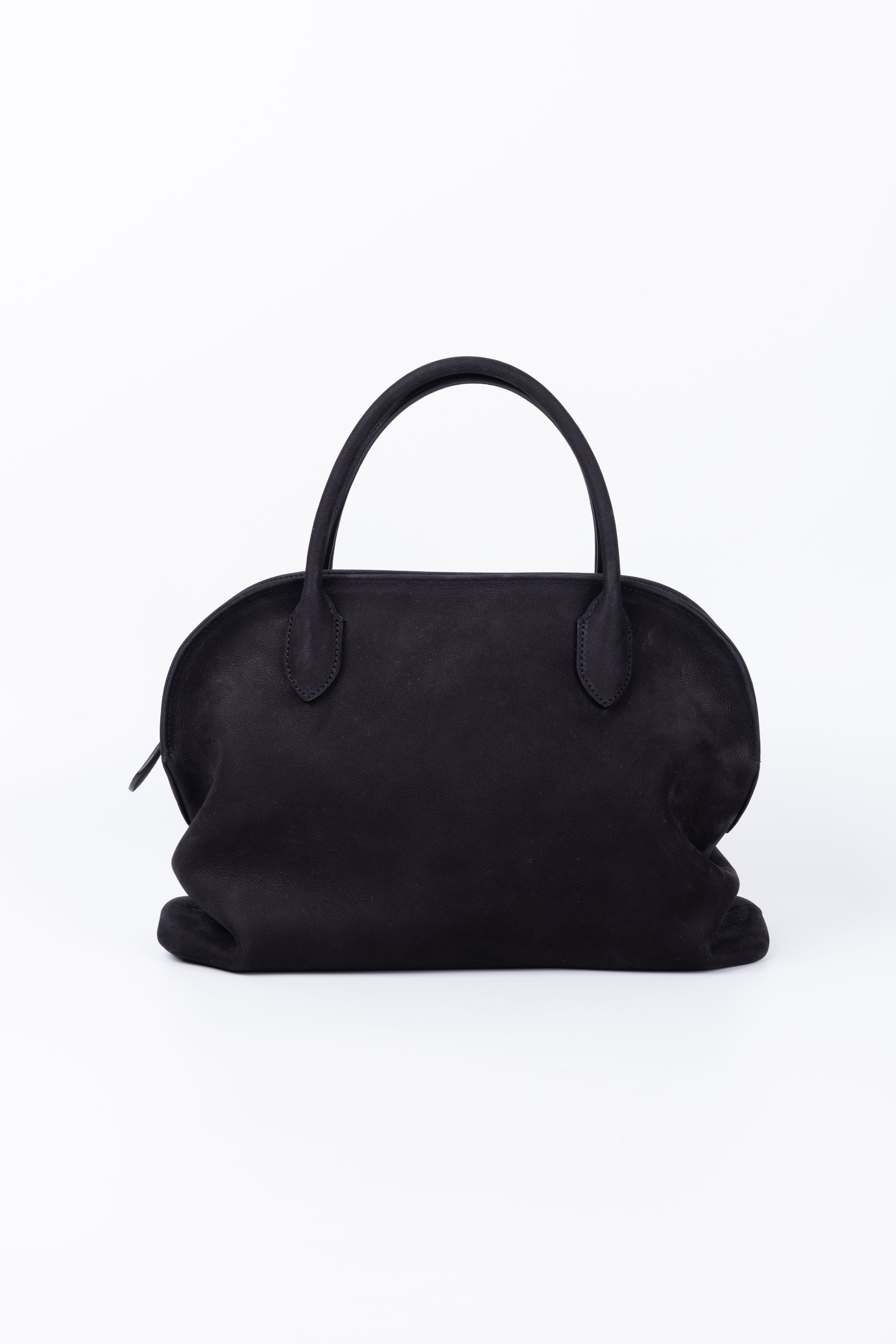 THE ROW BORSA AGNES 12 MEDIUM IN CAMOSCIO NERO