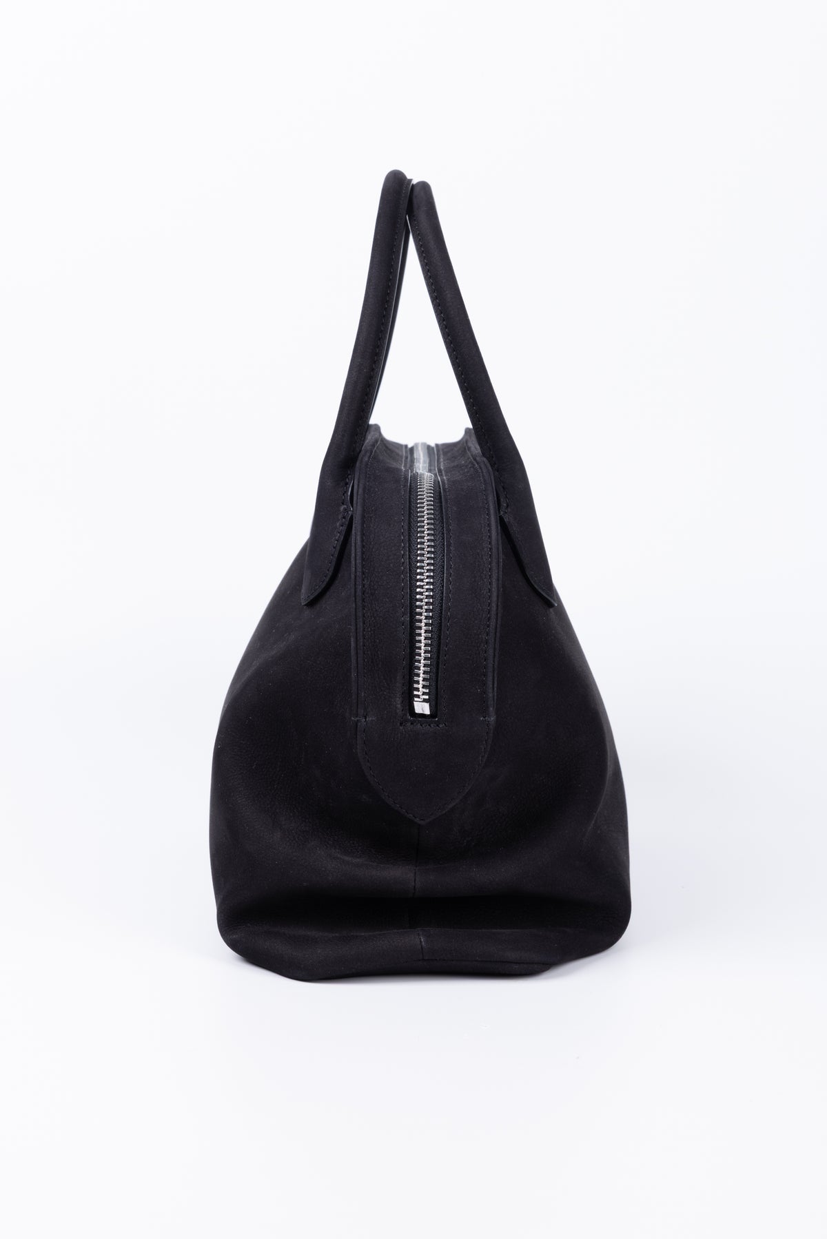THE ROW BORSA AGNES 12 MEDIUM IN CAMOSCIO NERO