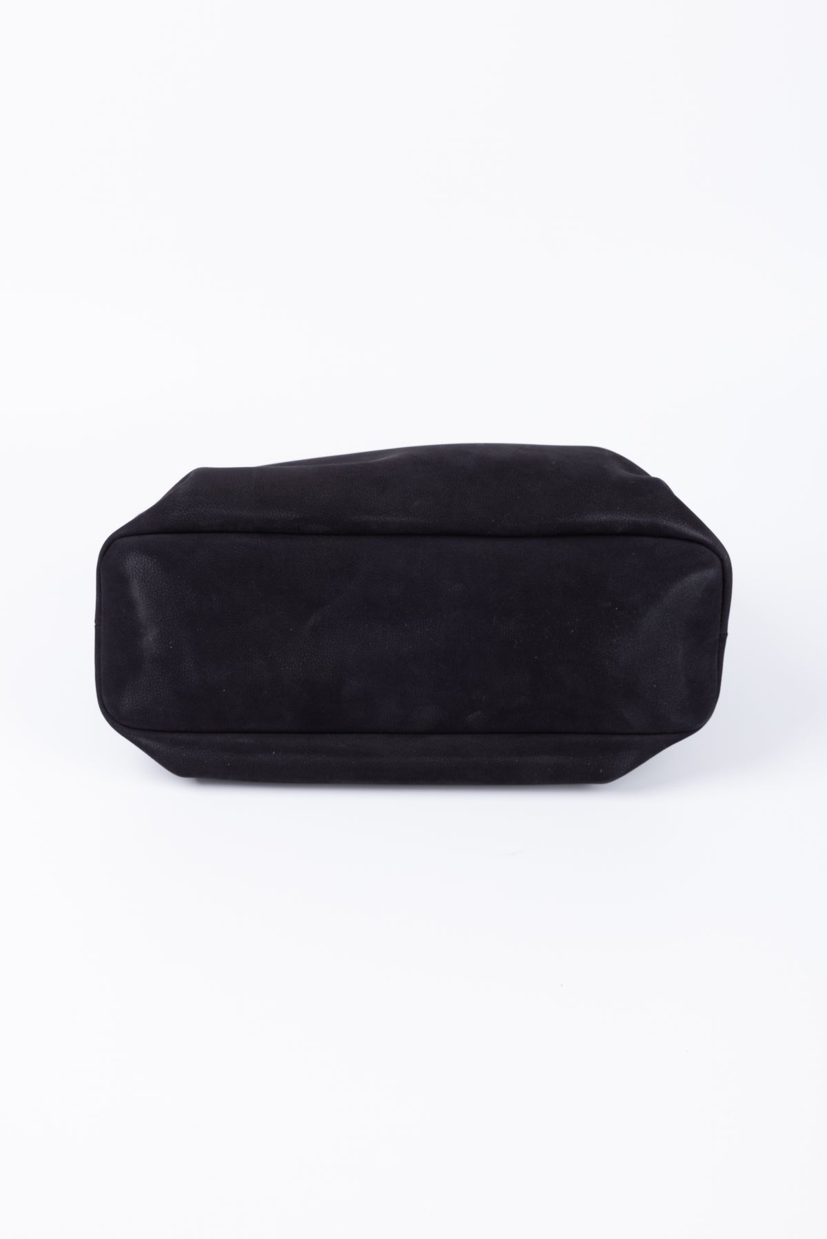 THE ROW BORSA AGNES 12 MEDIUM IN CAMOSCIO NERO