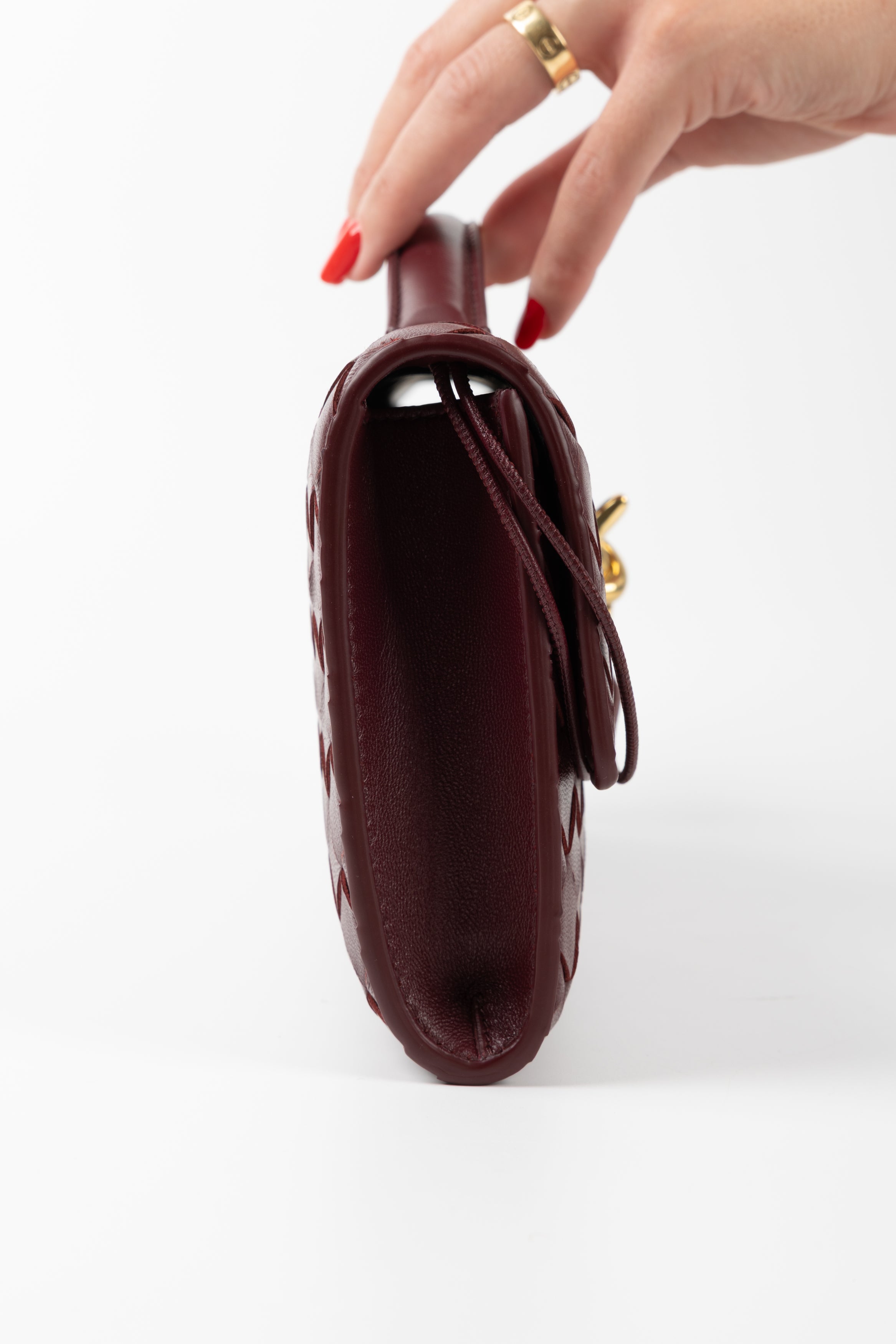 BOTTEGA VENETA ANDIAMO CLUTCH BAROLO