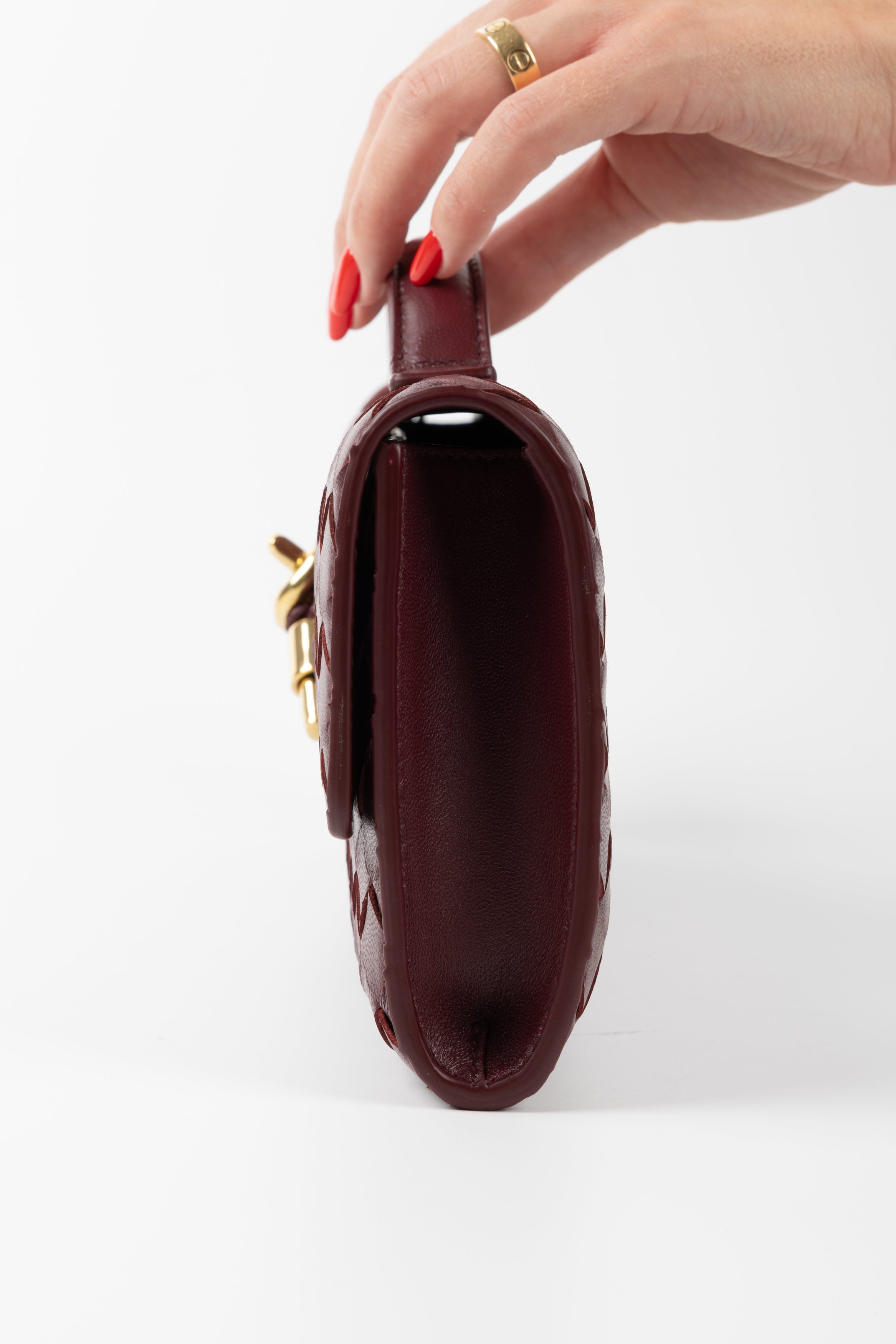 BOTTEGA VENETA ANDIAMO CLUTCH BAROLO