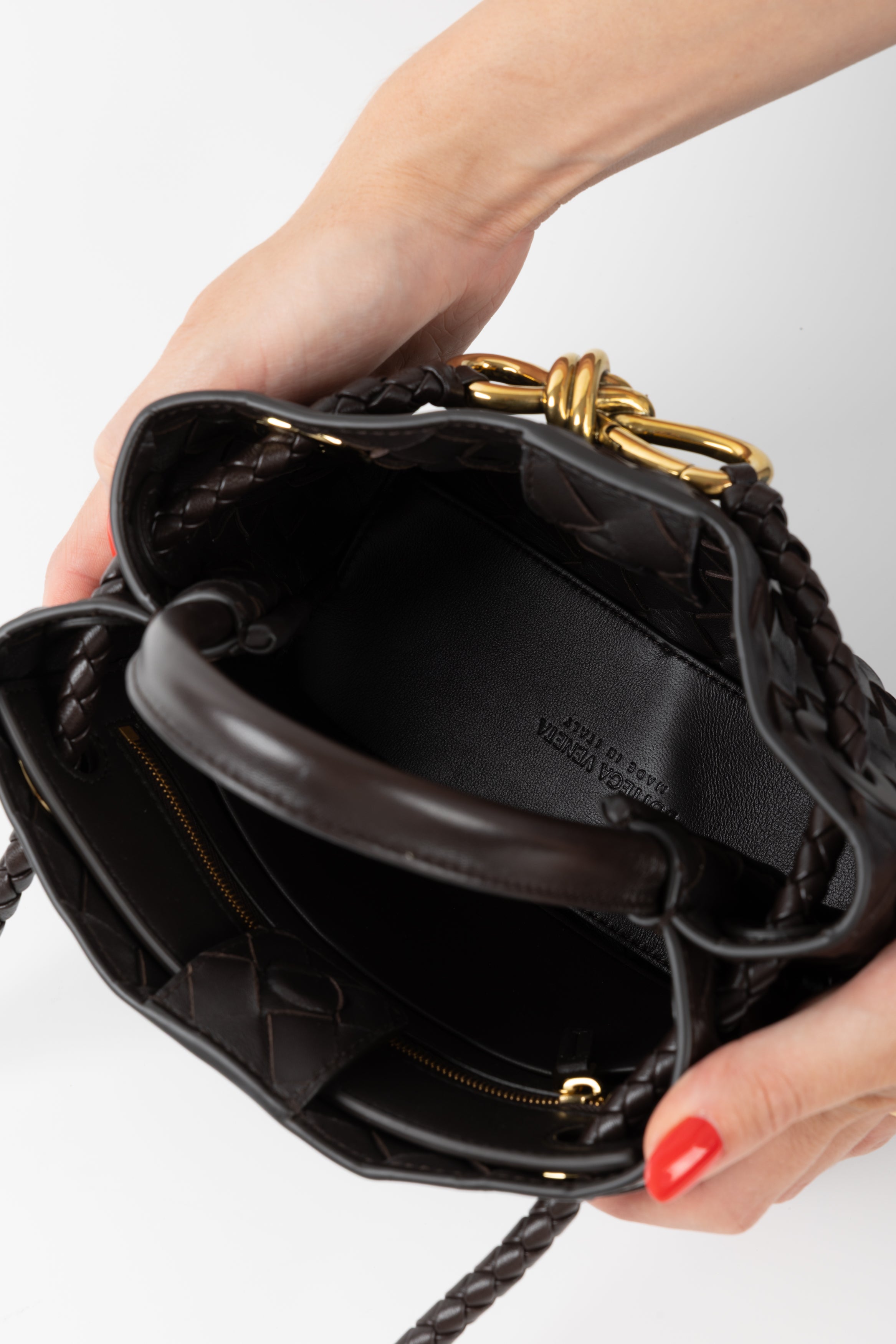 BOTTEGA VENETA ANDIAMO MINI CIOCCOLATO