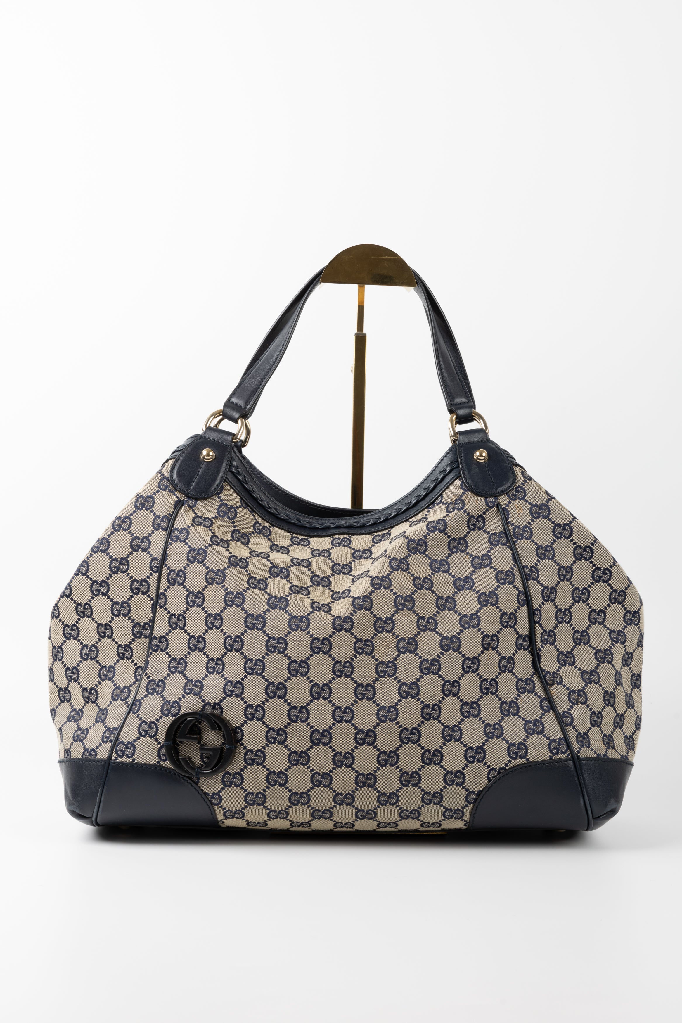 GUCCI BORSA A MANO SUKEY BLU NAY IN TESSUTO GG