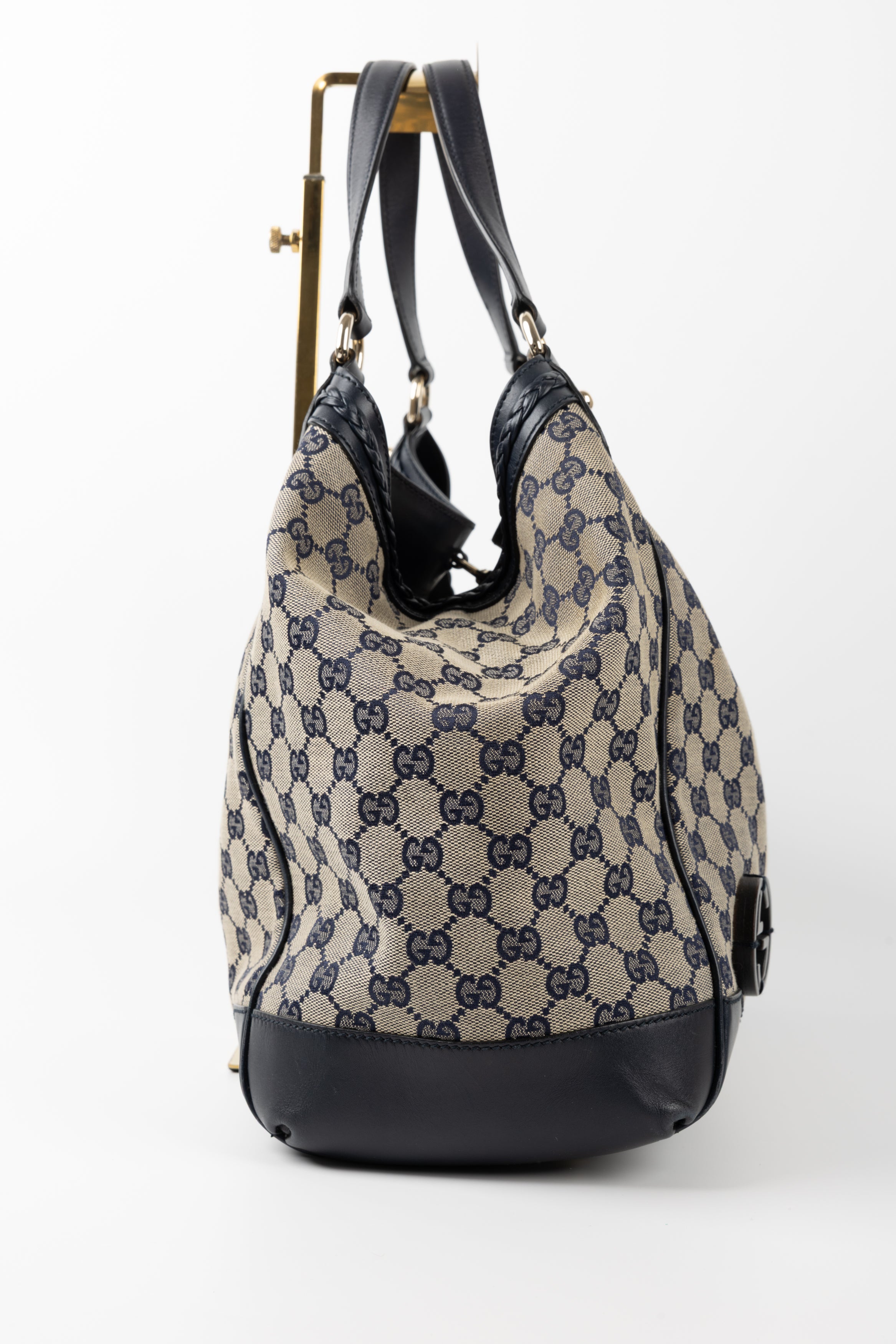 GUCCI BORSA A MANO SUKEY BLU NAY IN TESSUTO GG
