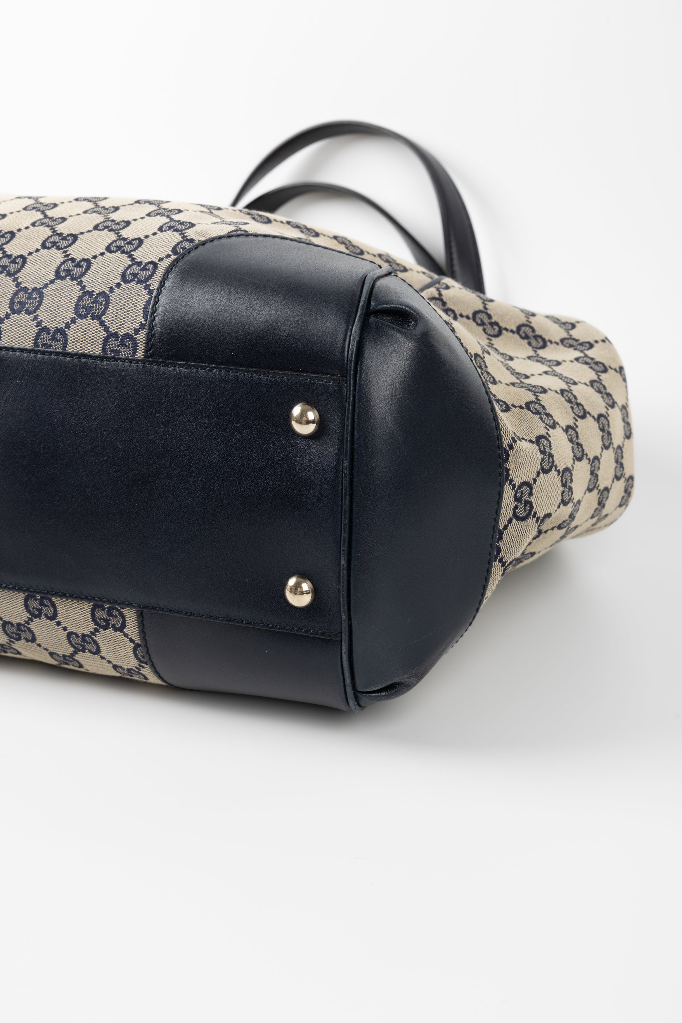 GUCCI BORSA A MANO SUKEY BLU NAY IN TESSUTO GG
