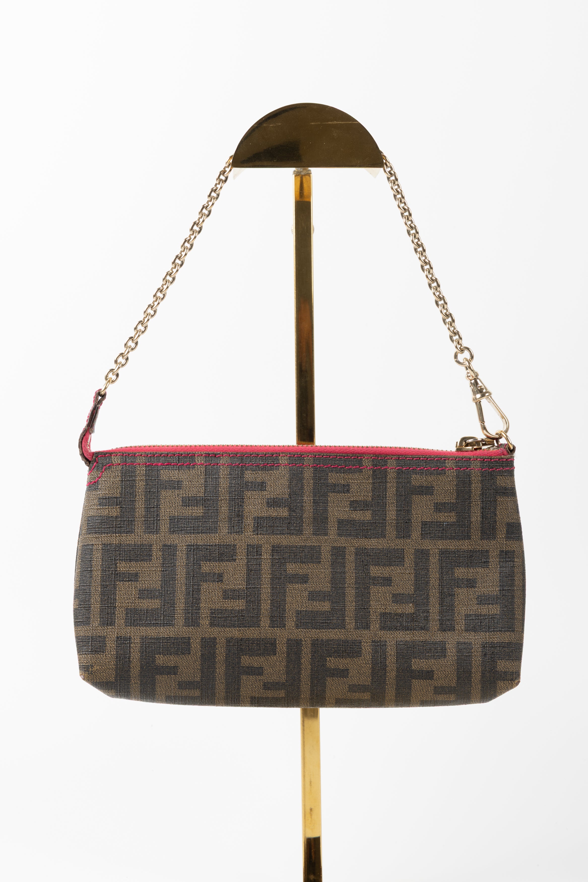 FENDI POCHETTE CON CATTENA IN TELA FF ZUCCA