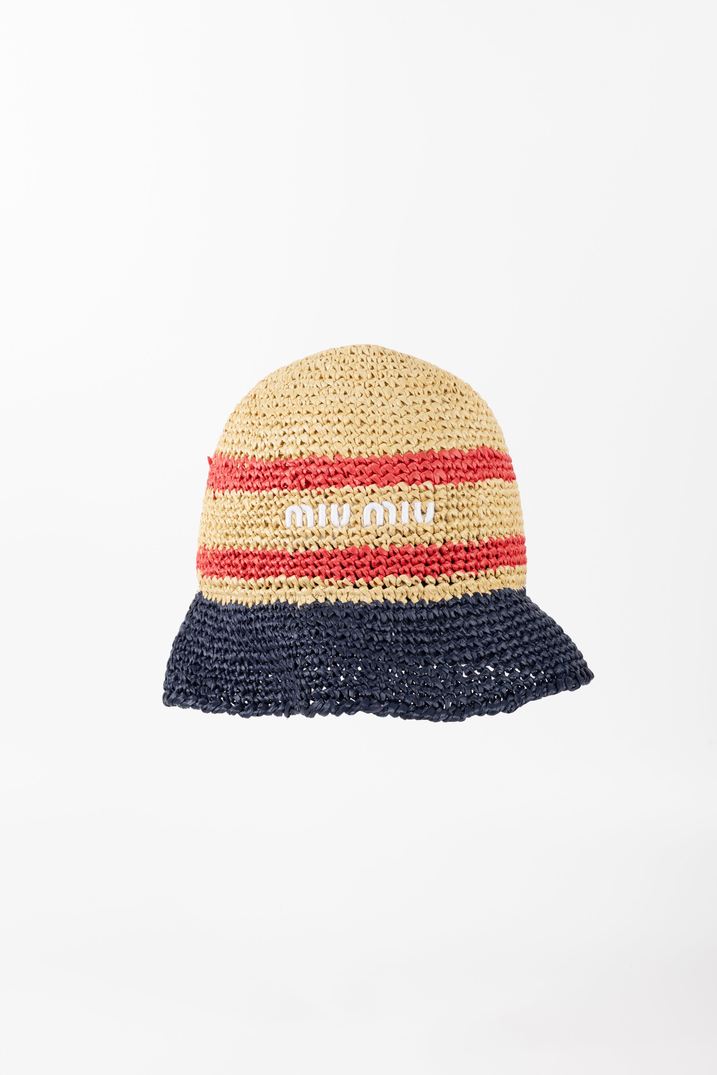 MIU MIU CAPPELLO PESCATORE BLU/ROSSO