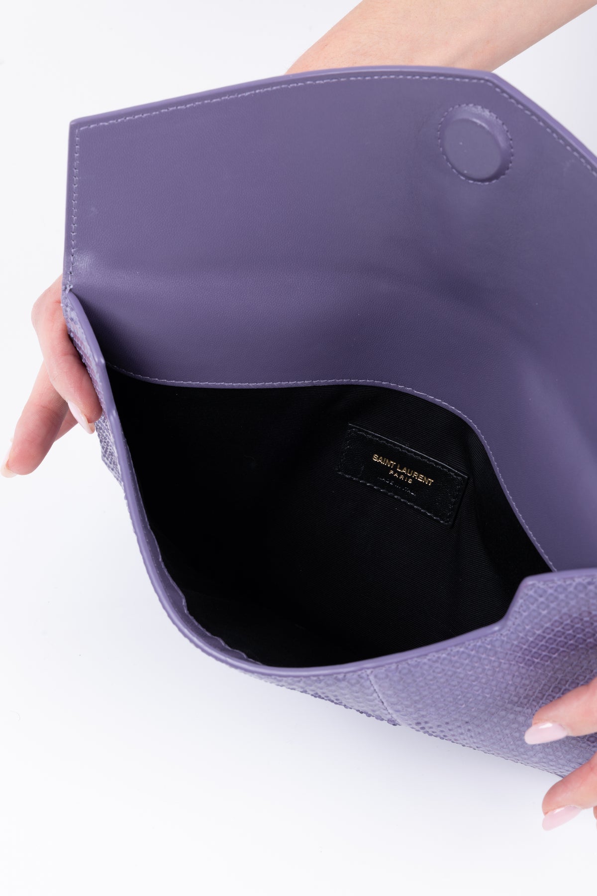 SAINT LAURENT UPTOWN VIOLA IN PITONE