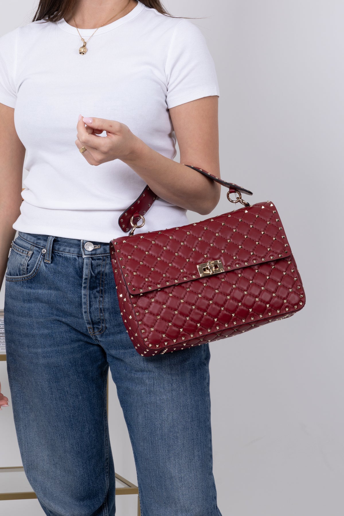 VALENTINO ROCKSTUD SPIKE BORDEAUX ()