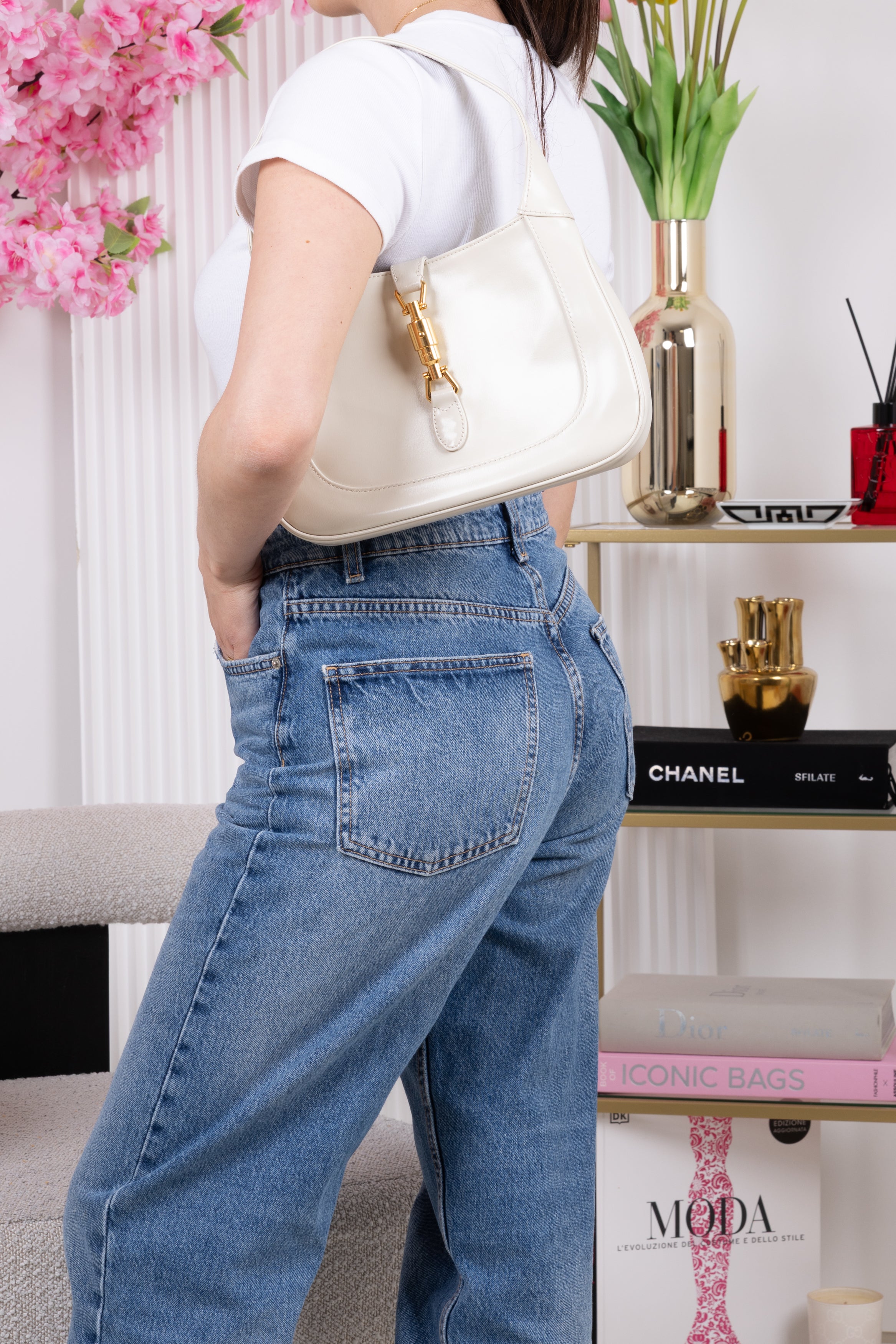 GUCCI JACKIE IN PELLE BIANCA