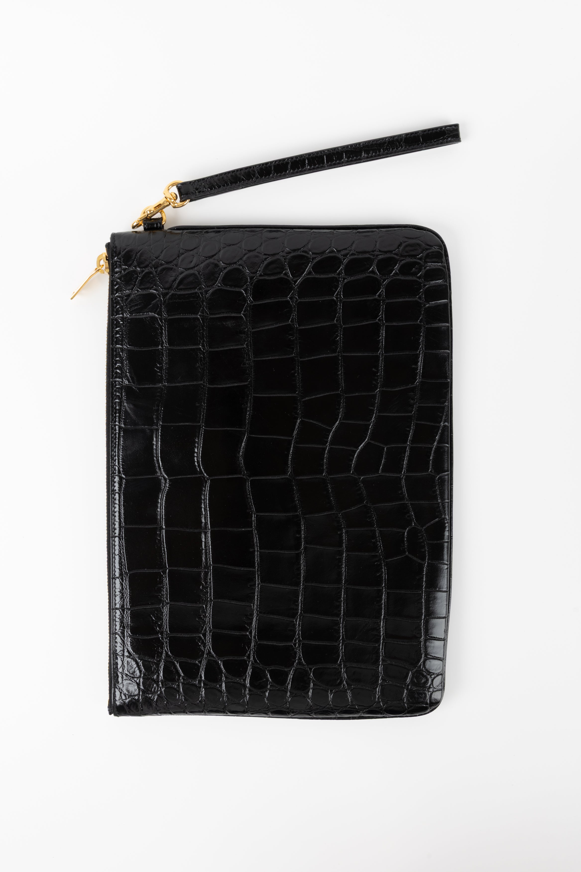 SAINT LAURENT POCHETTE NERA IN COCCO