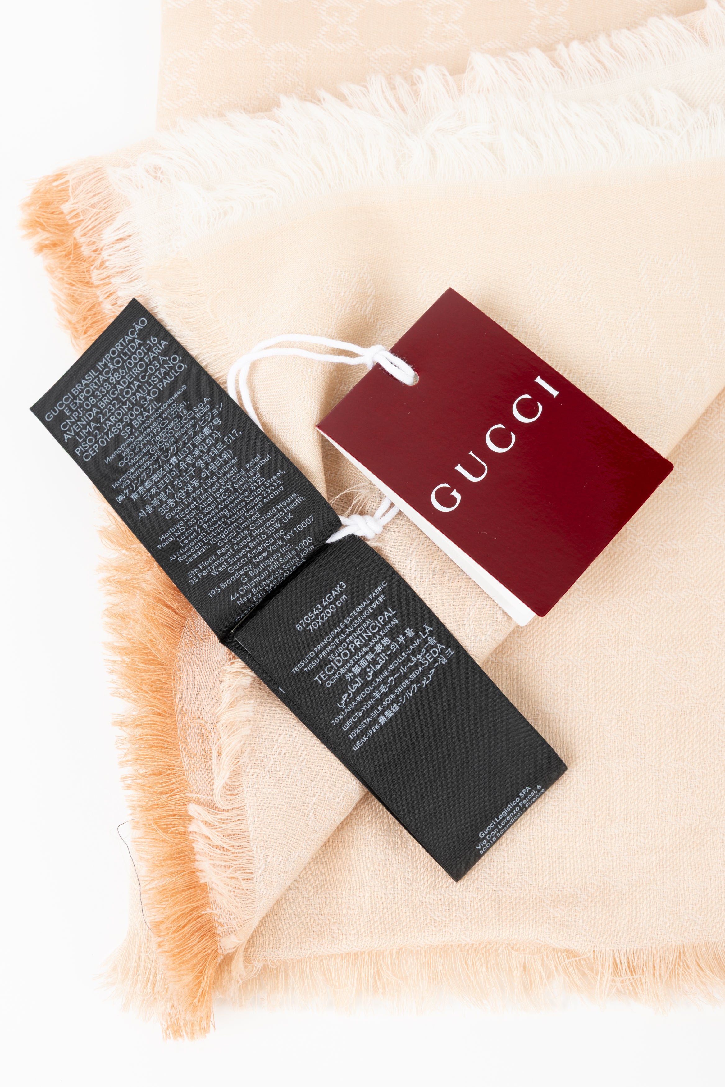 GUCCI STOLA ROSA SALMONE E BIANCA 17