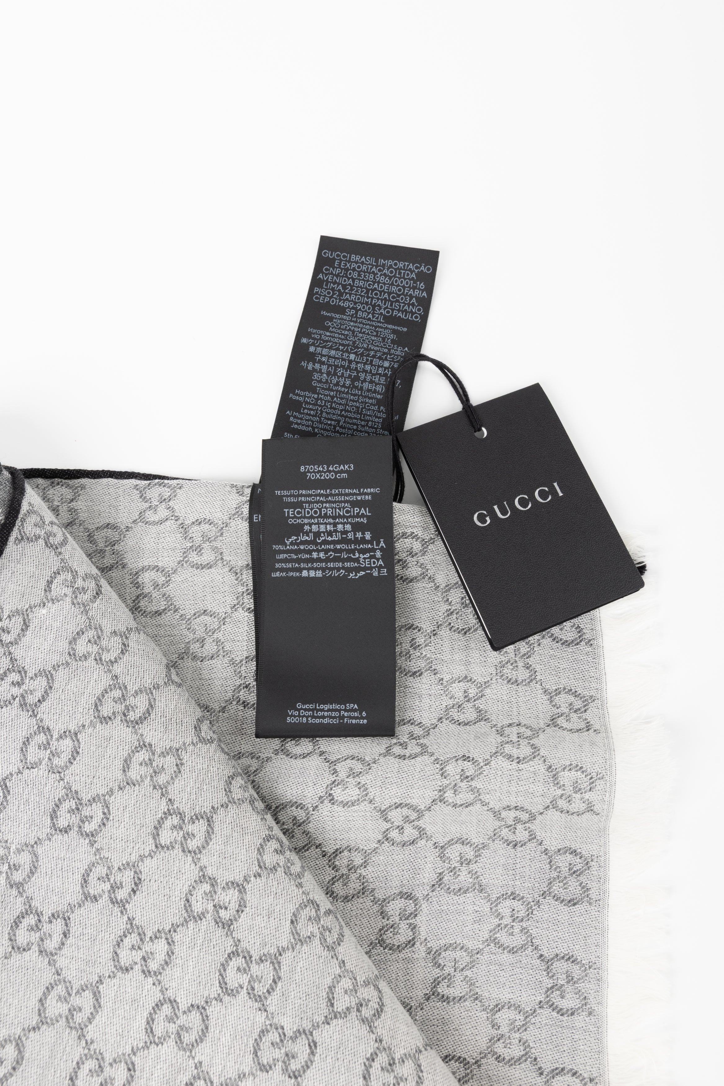 GUCCI STOLA GRIGIO/NERO 14