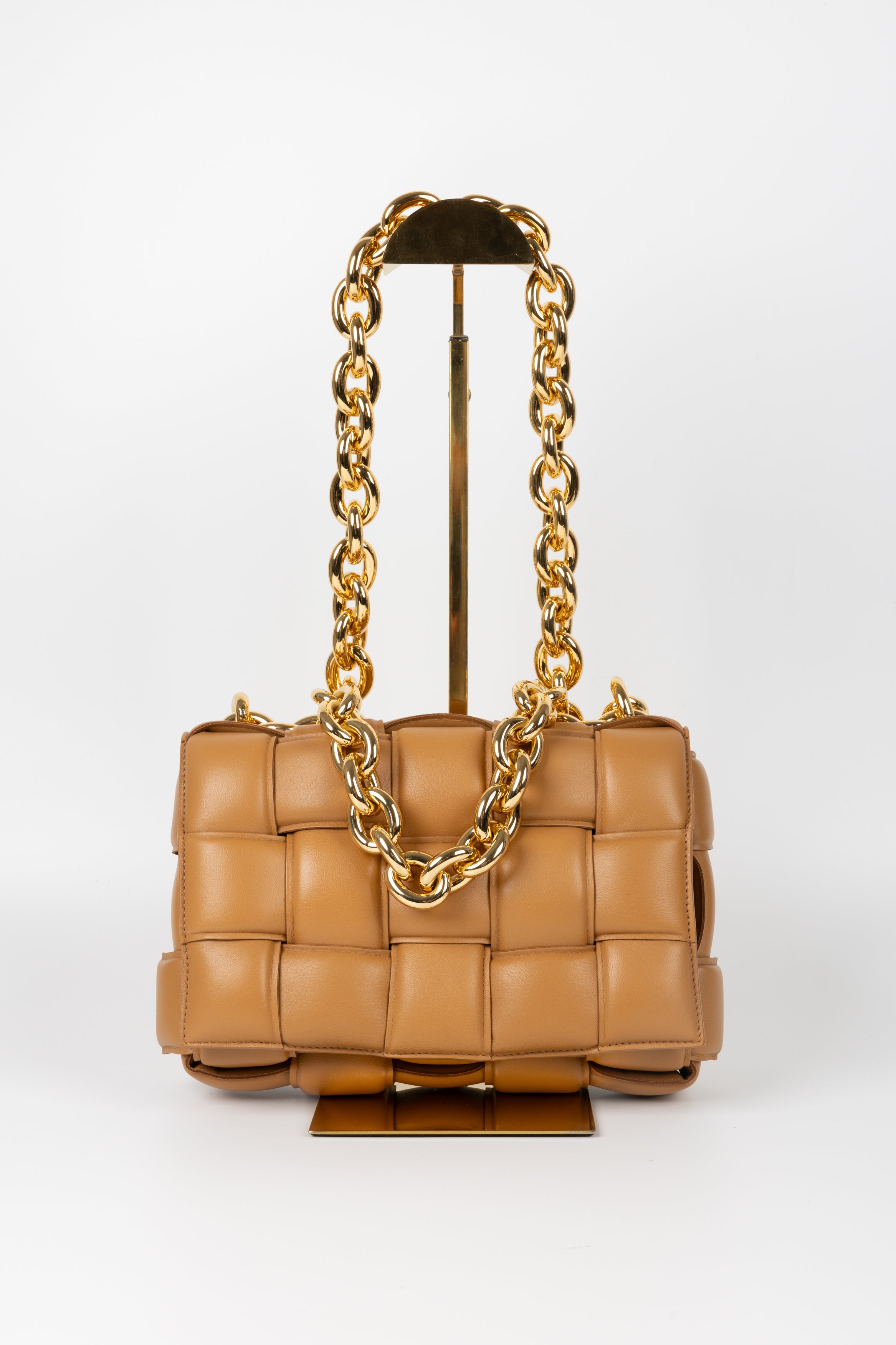 BOTTEGA VENETA PADDED CHAIN CARAMELLO