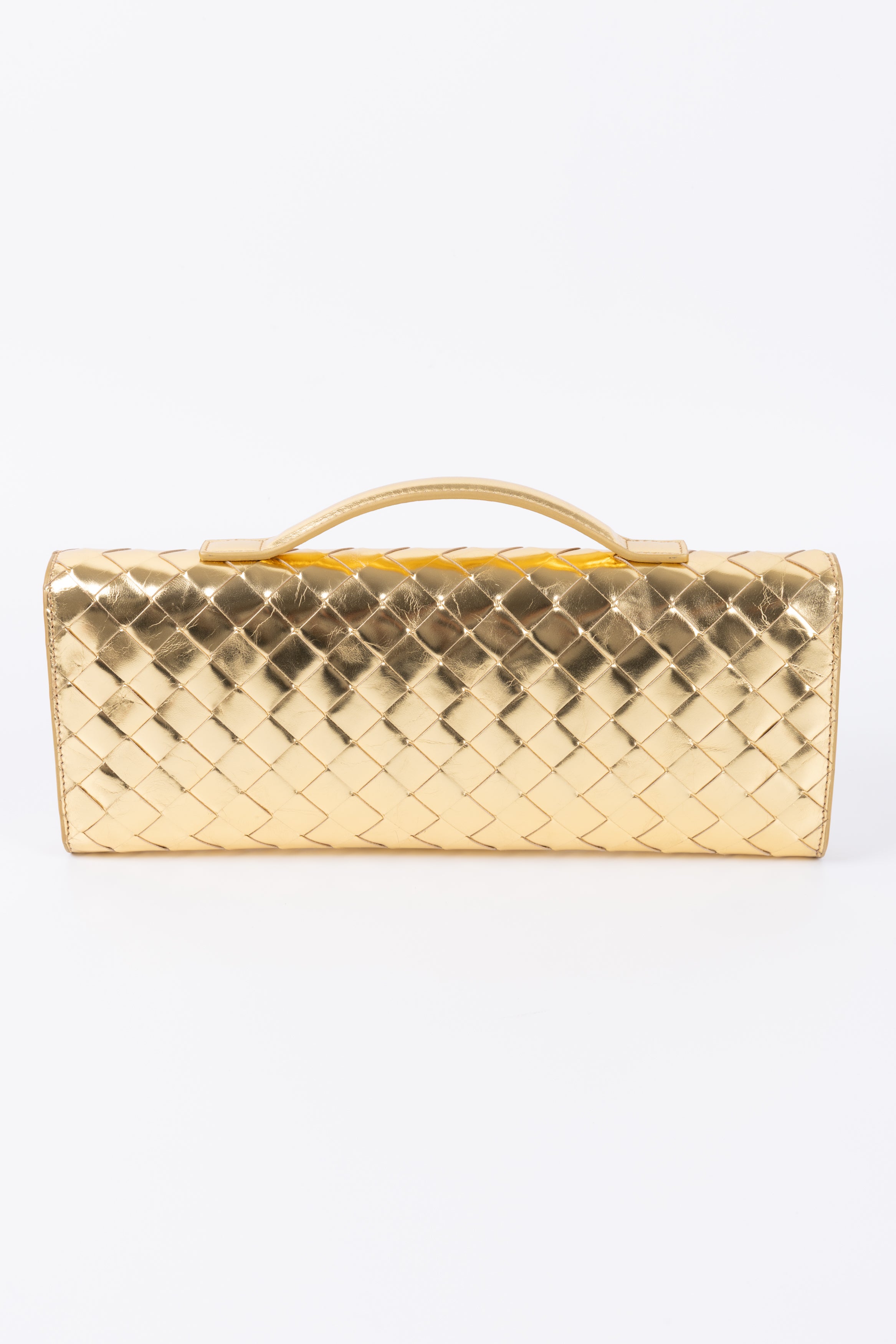 BOTTEGA VENETA ANDIAMO CLUTCH ORO LUCIDA