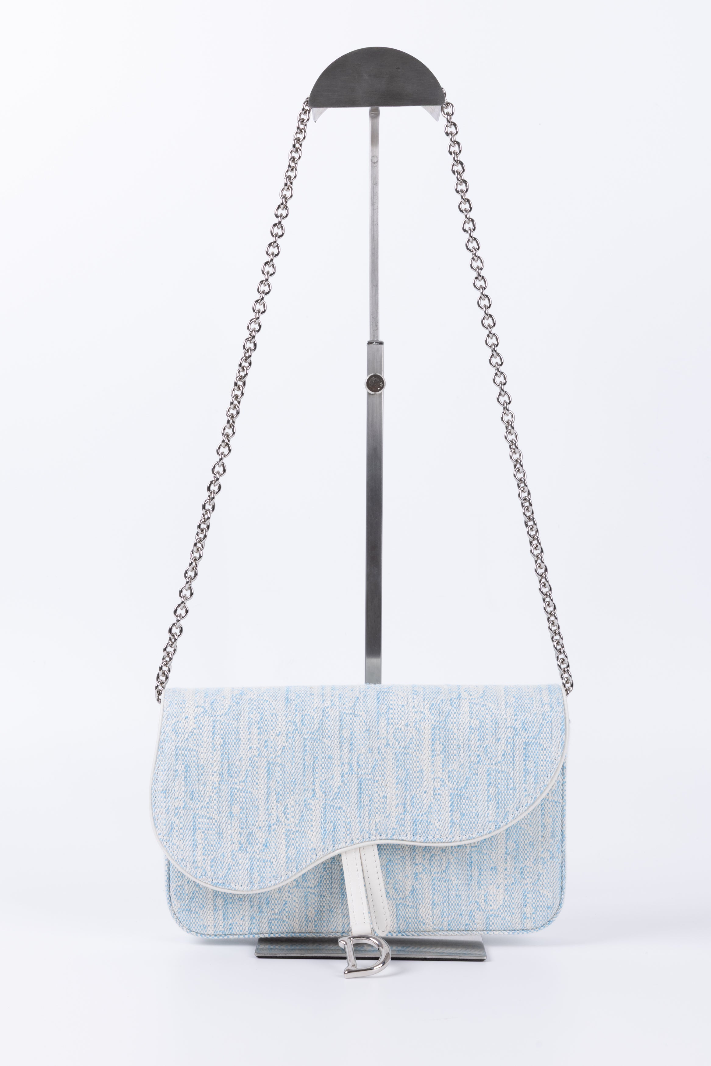 DIOR POCHETTE SADDLE azzurra/ bianca