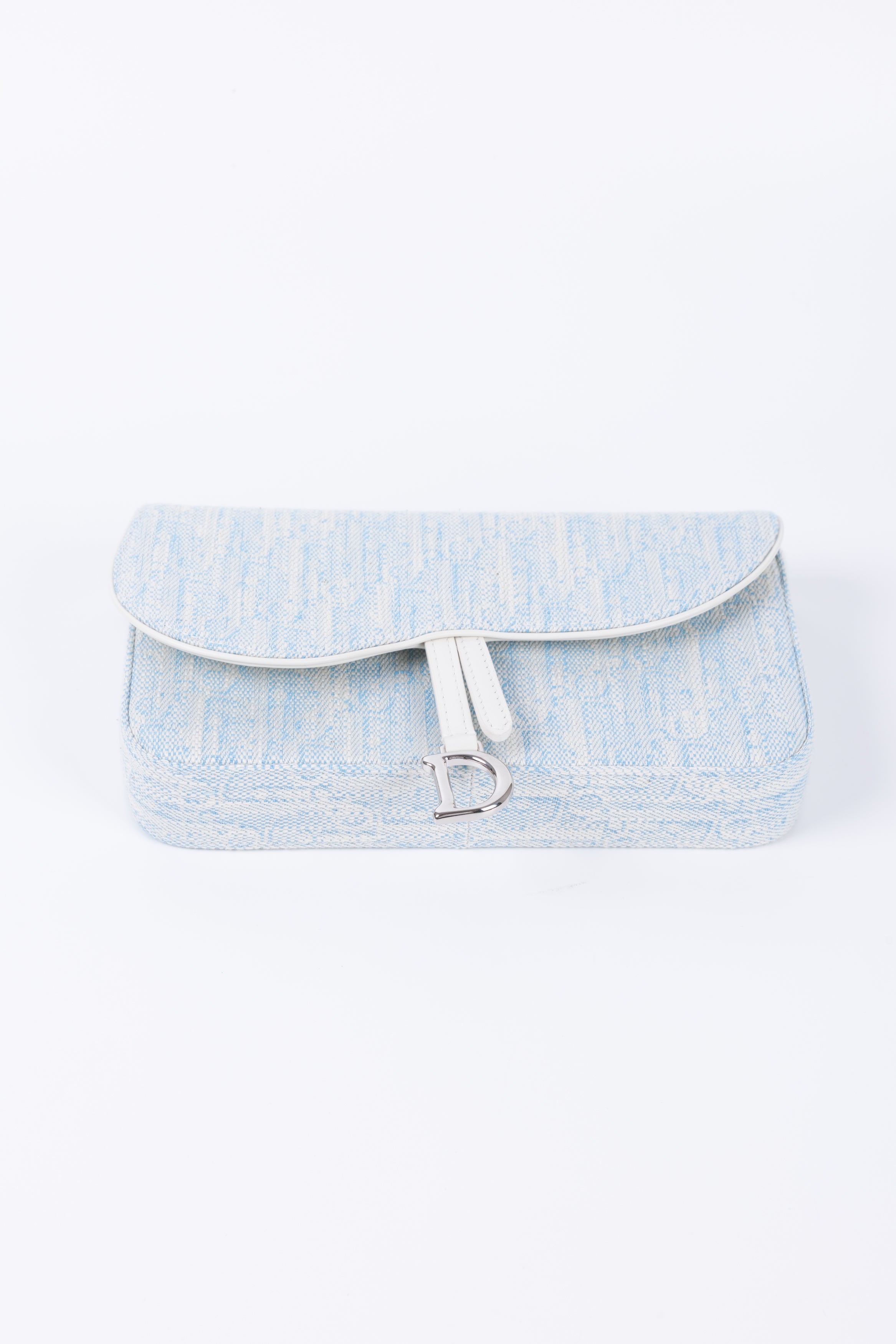DIOR POCHETTE SADDLE azzurra/ bianca