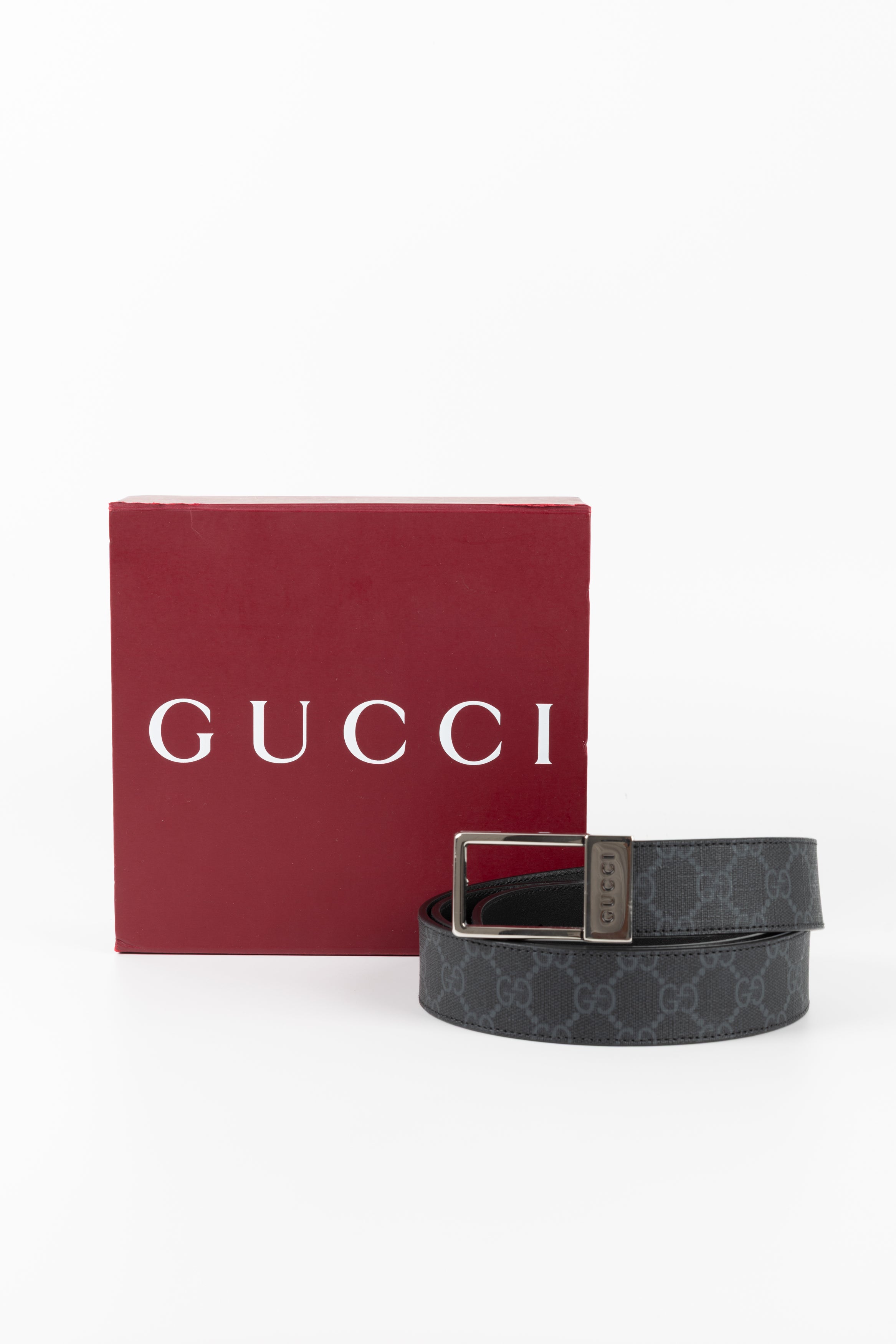 GUCCI CINTURA GG BLU/NERA