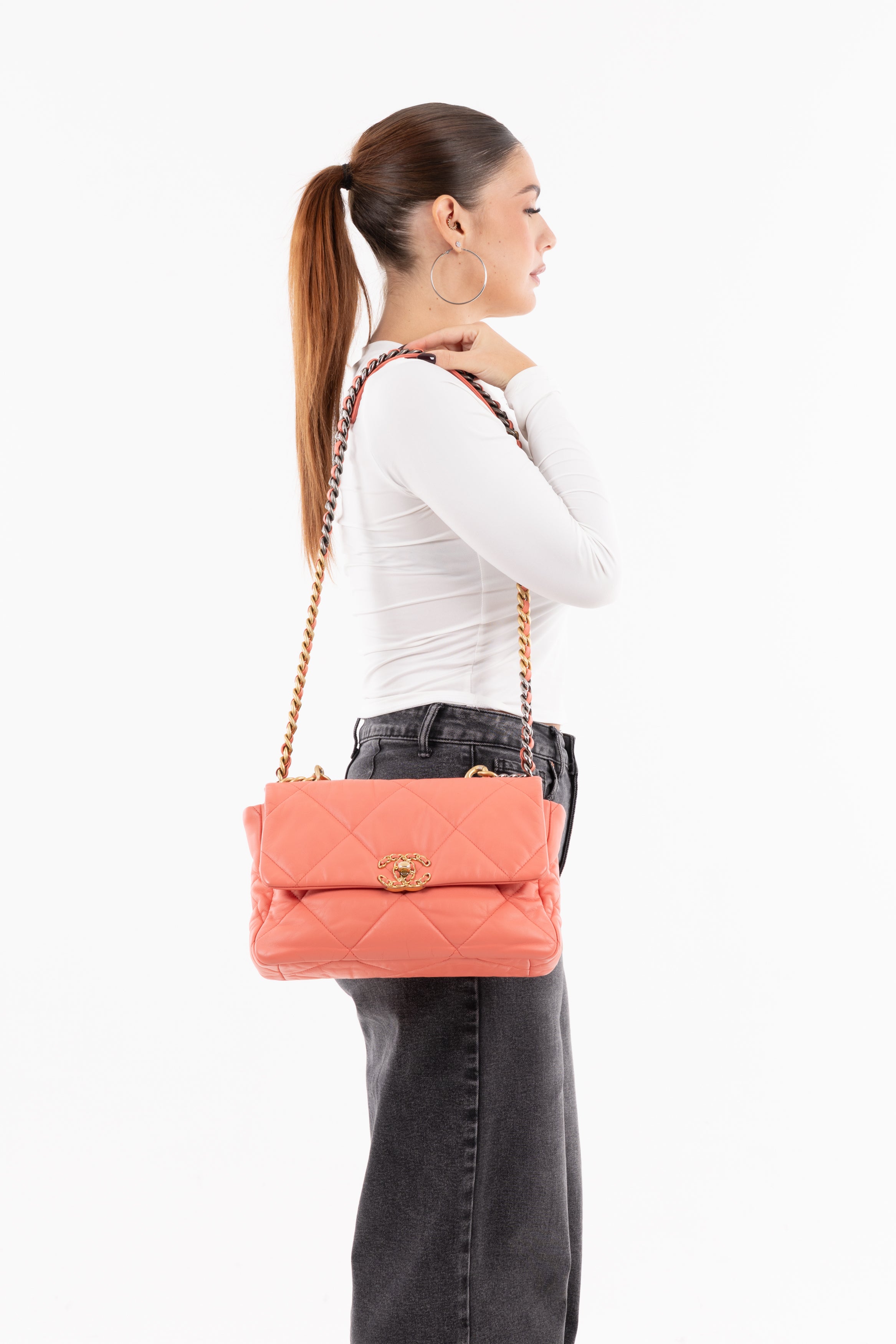 Chanel Grande  Goatskin Flap Coral