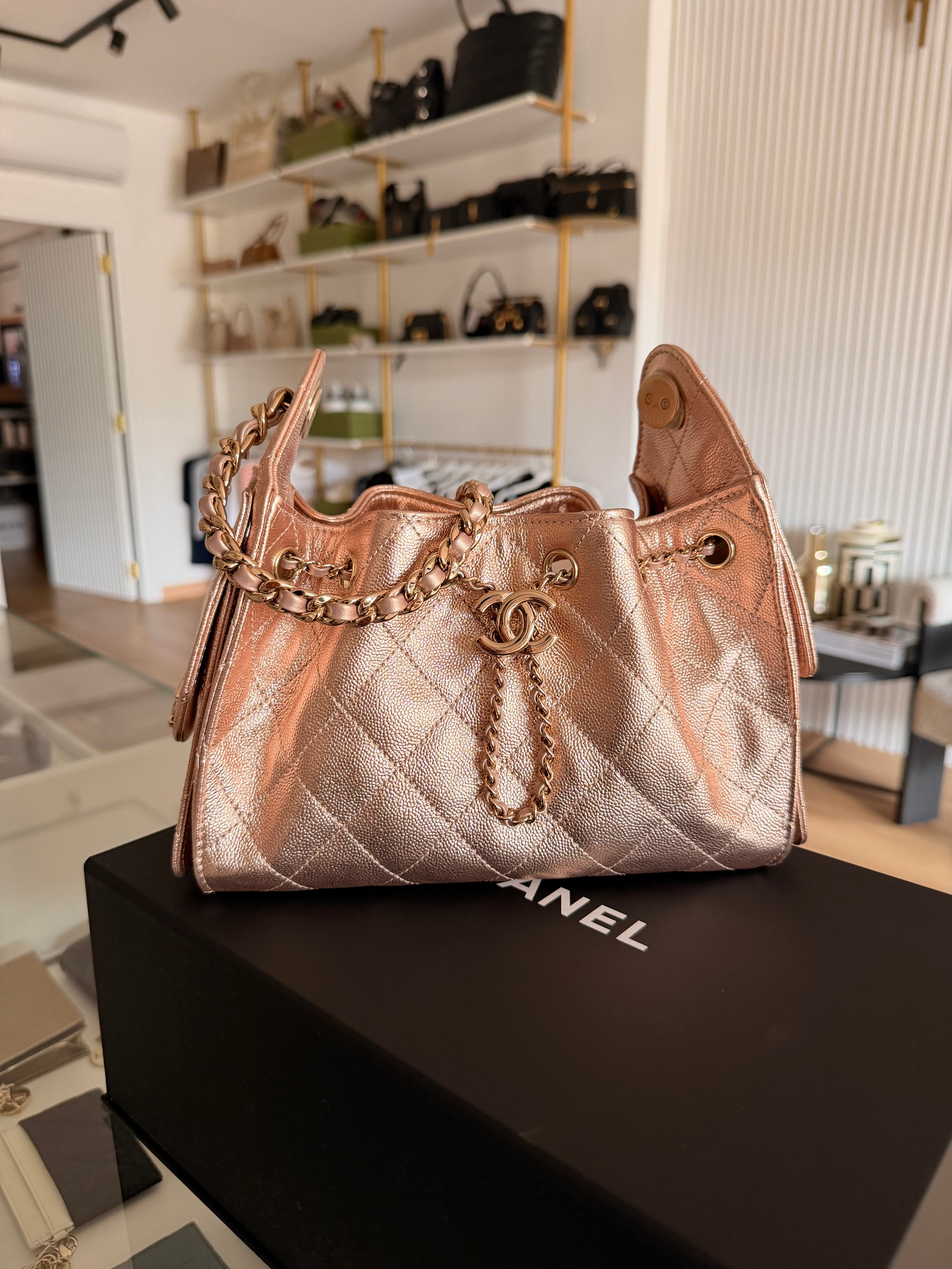 Chanel 25 Gold Rose mini riservata