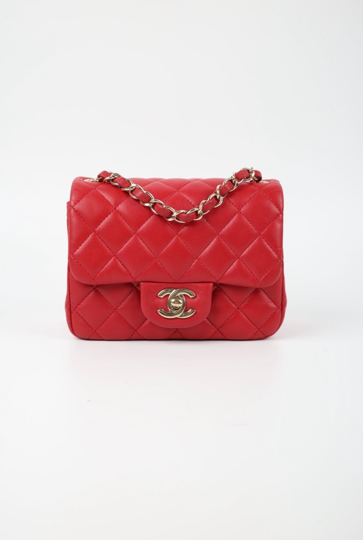 CHANEL MINI SQUARE ROSSA/ORO