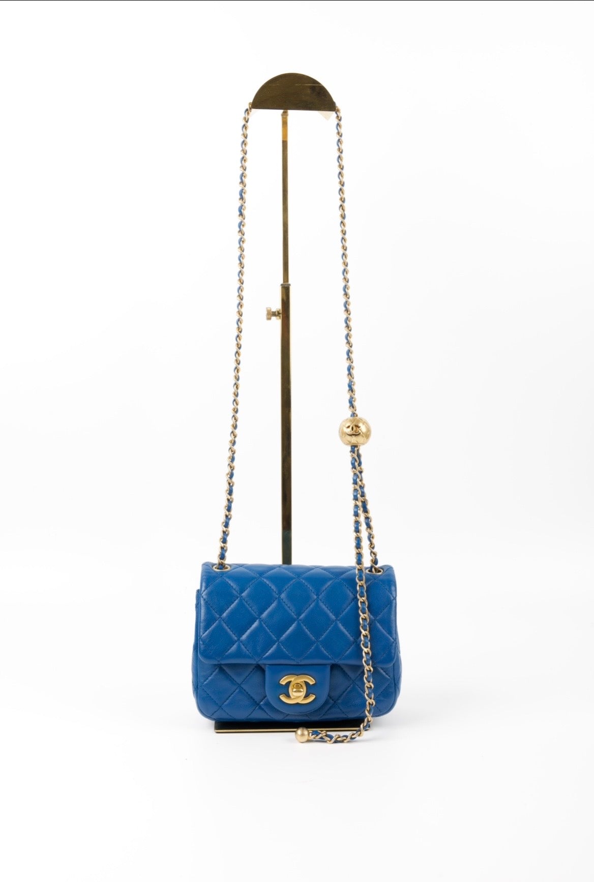 CHANEL MINI SQUARE BLU