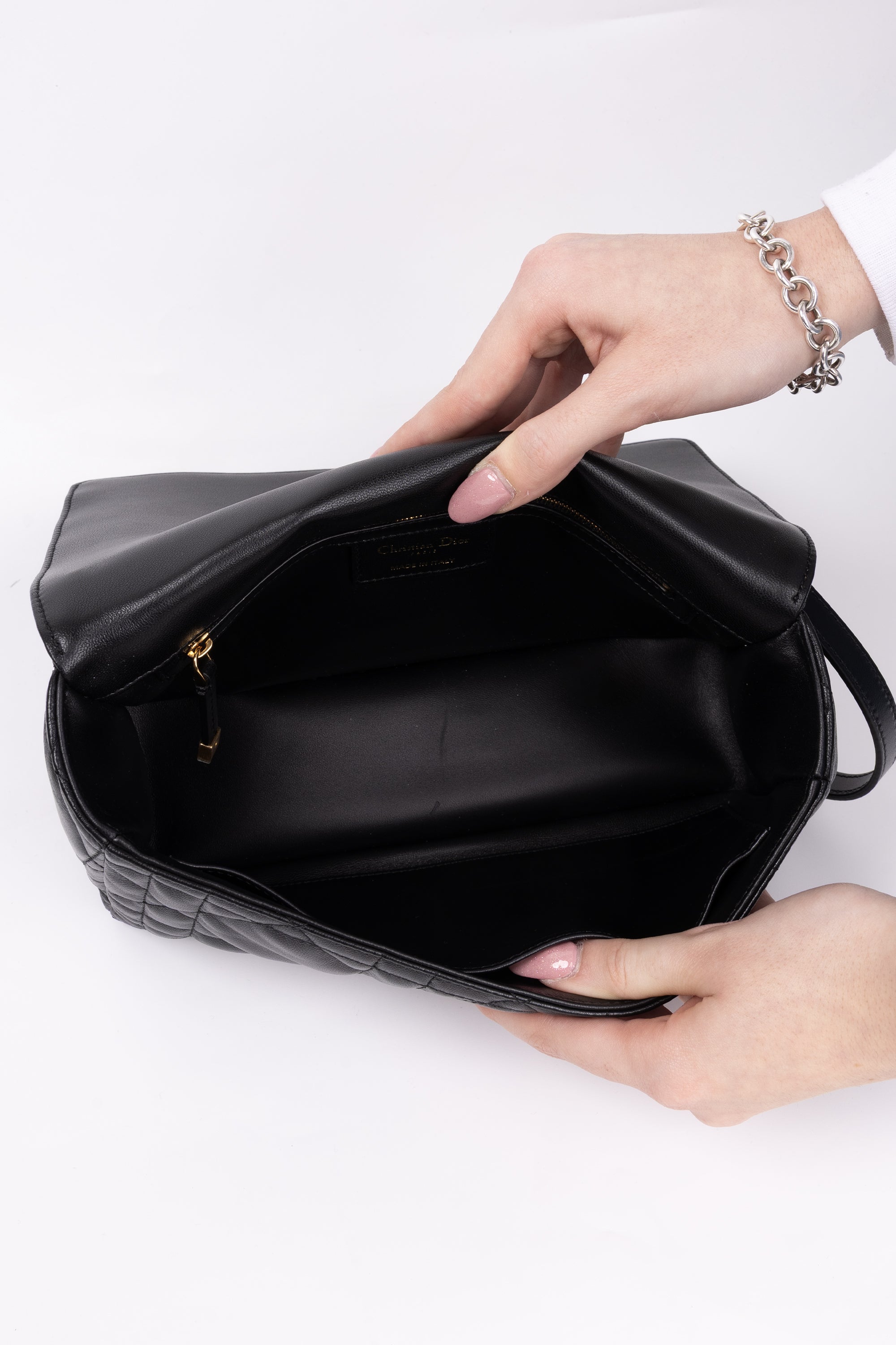 Dior Caro Media In Pelle Nera