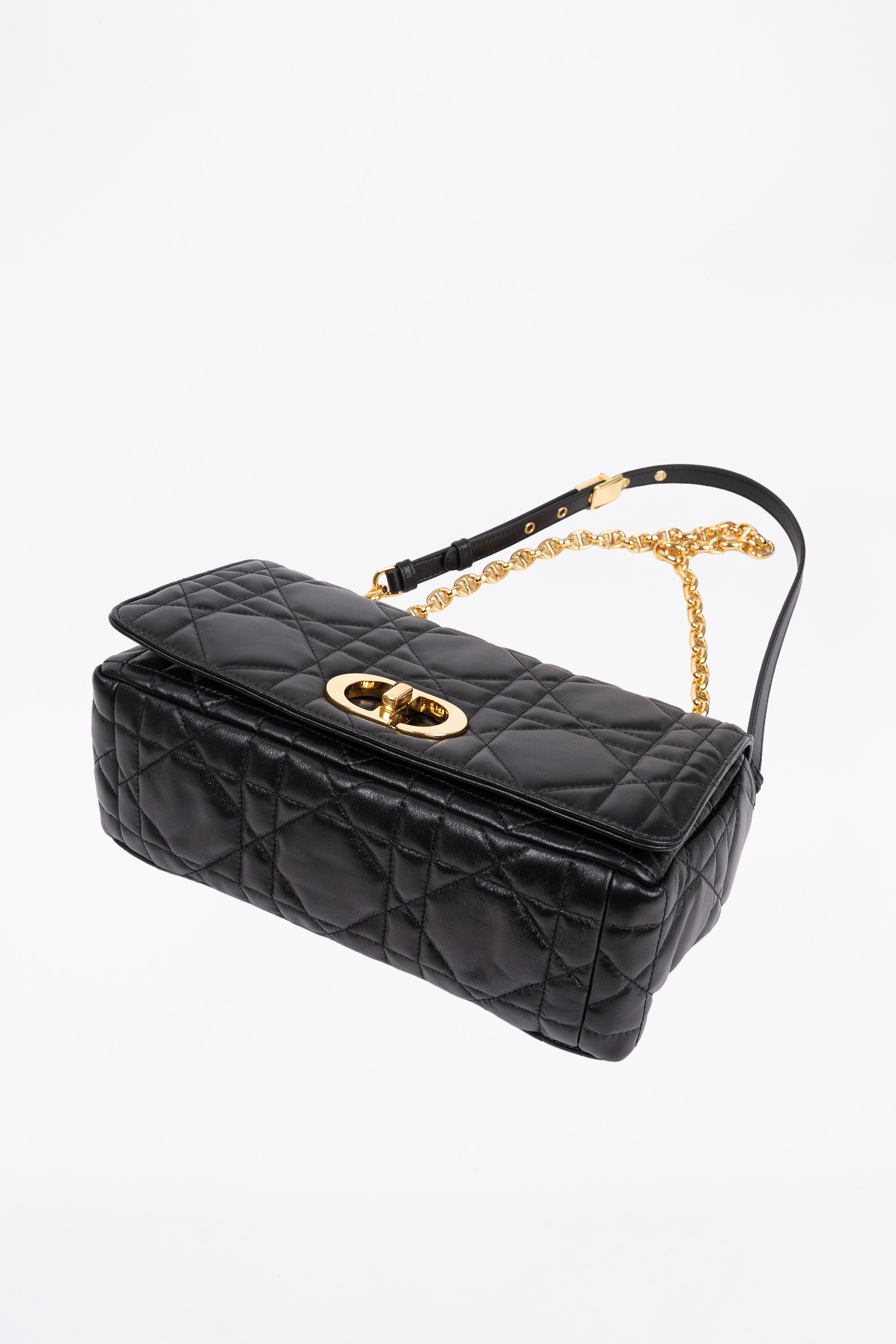 Dior Caro Media In Pelle Nera