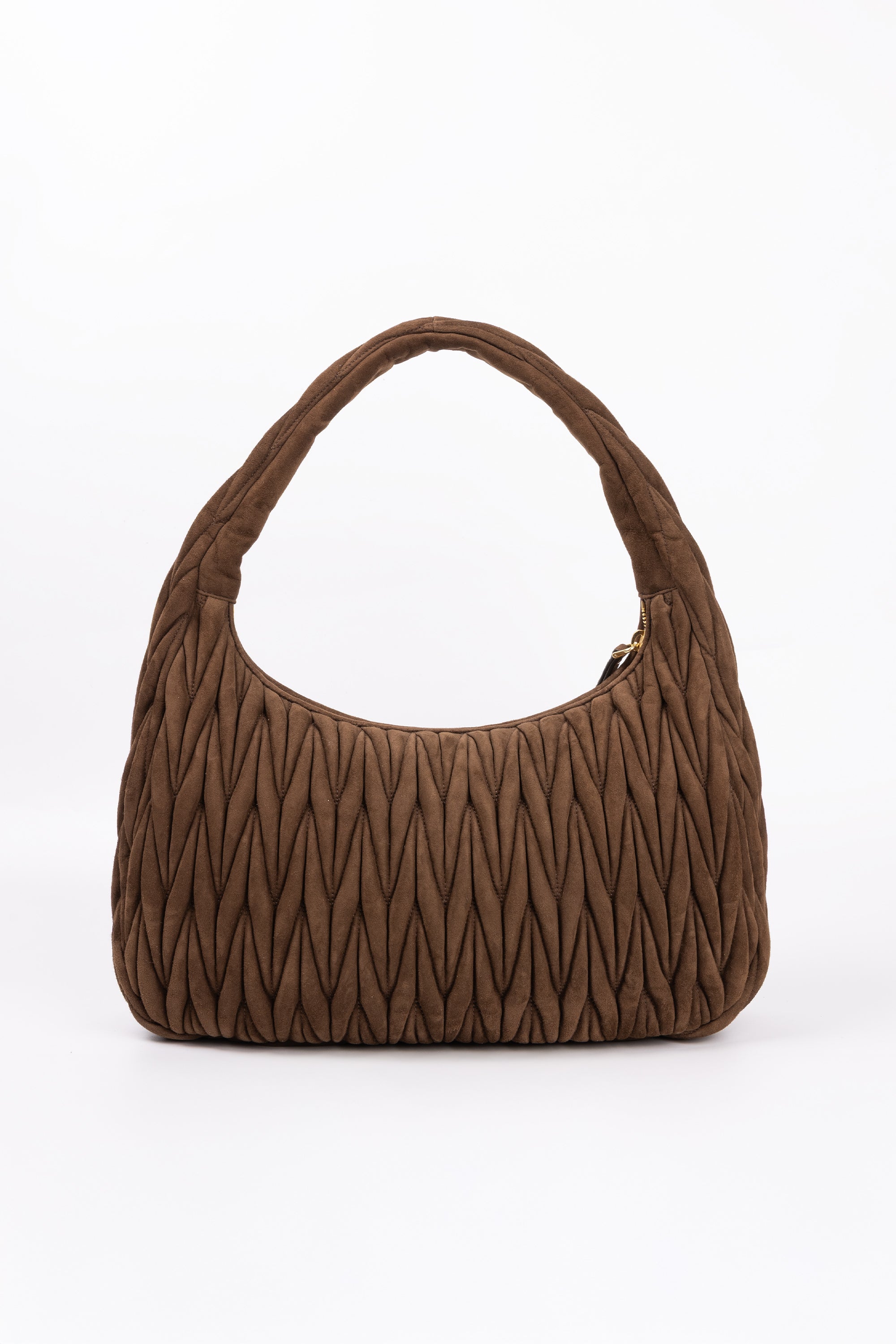 Miu Miu Hobo wander Marrone in suede Medium