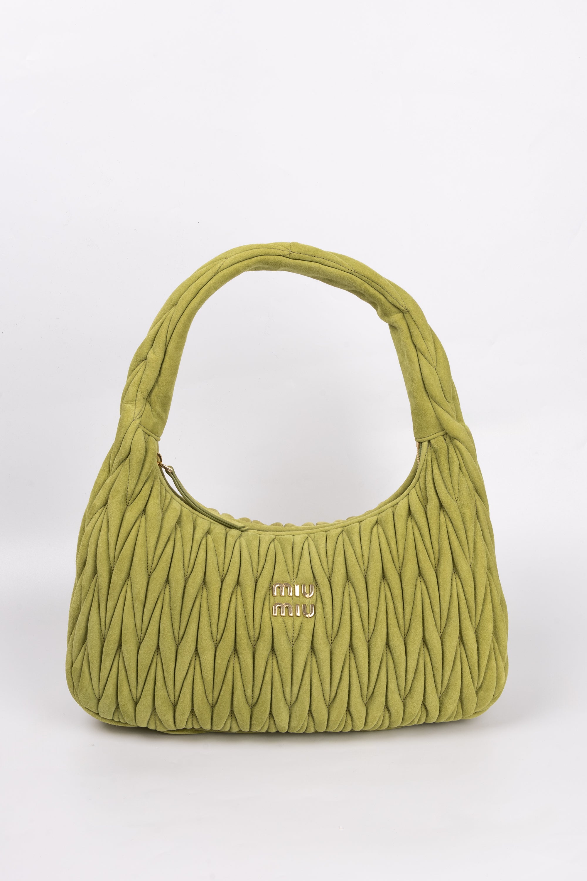 Miu Miu Hobo wander Verde in suede Medium