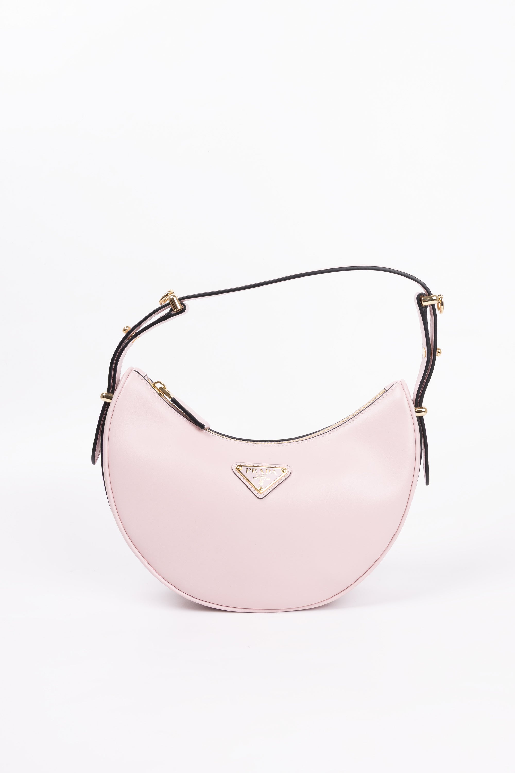 Prada Borsa a Spalla Arqué in pelle rosa