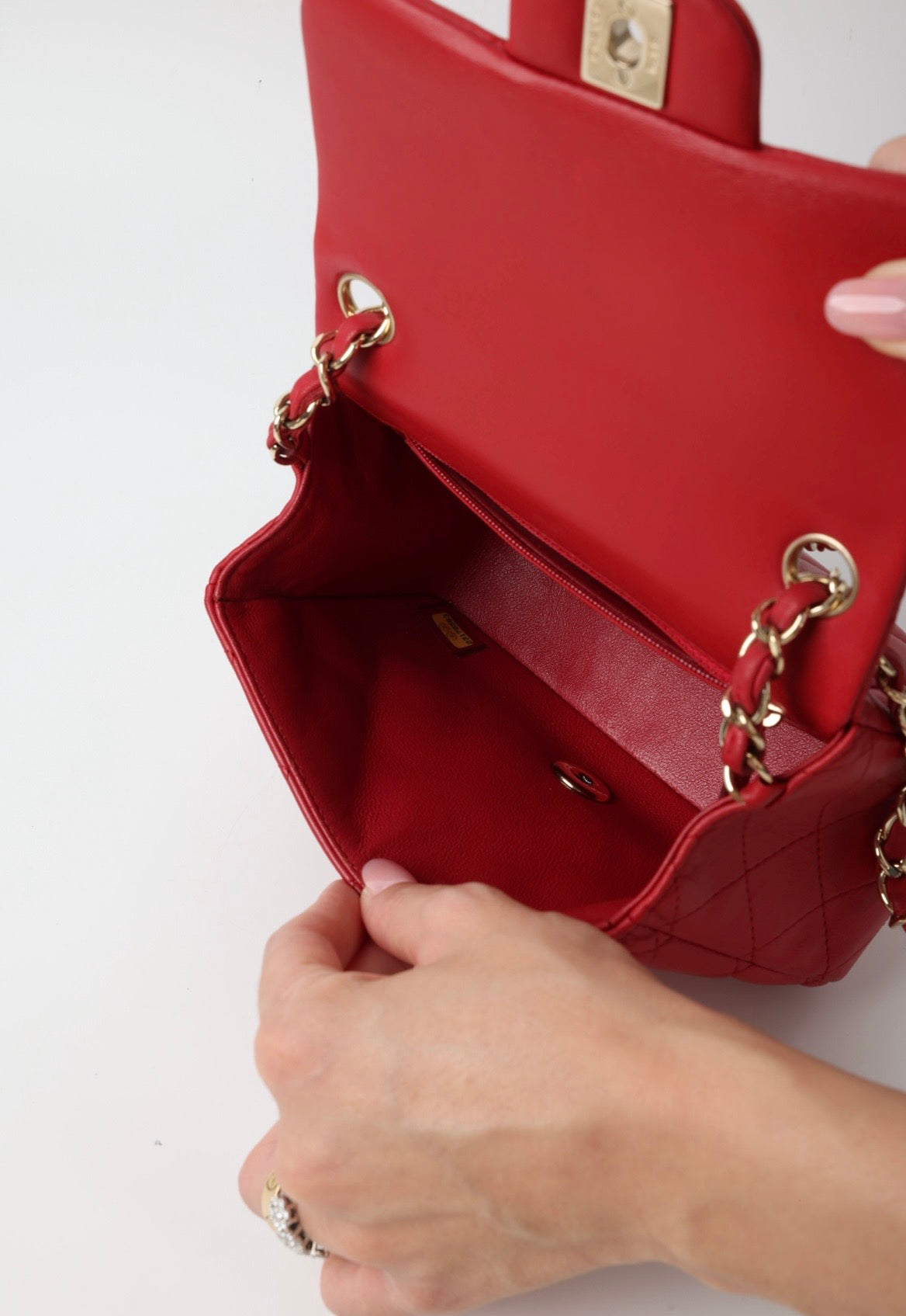 CHANEL MINI SQUARE ROSSA/ORO