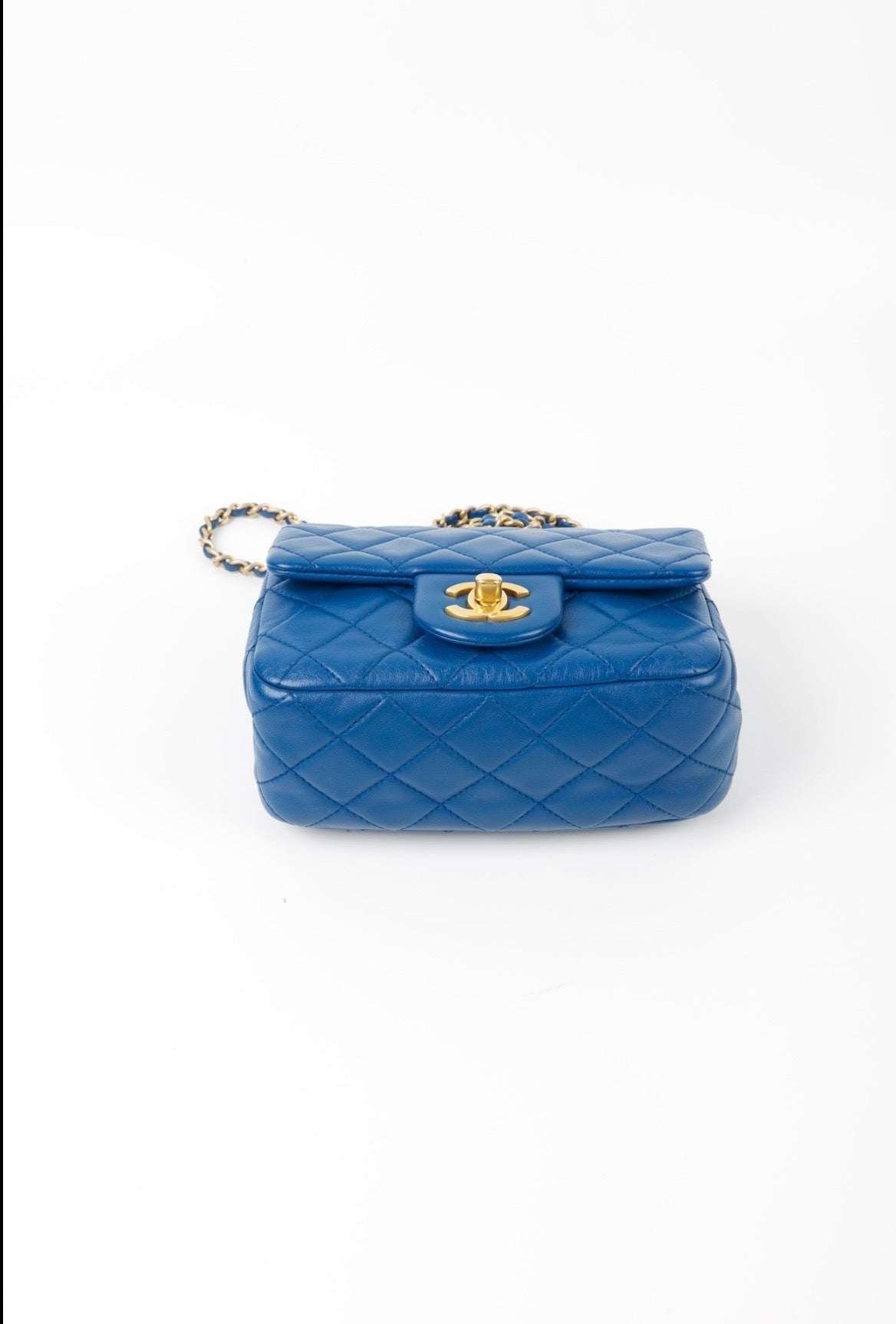 CHANEL MINI SQUARE BLU