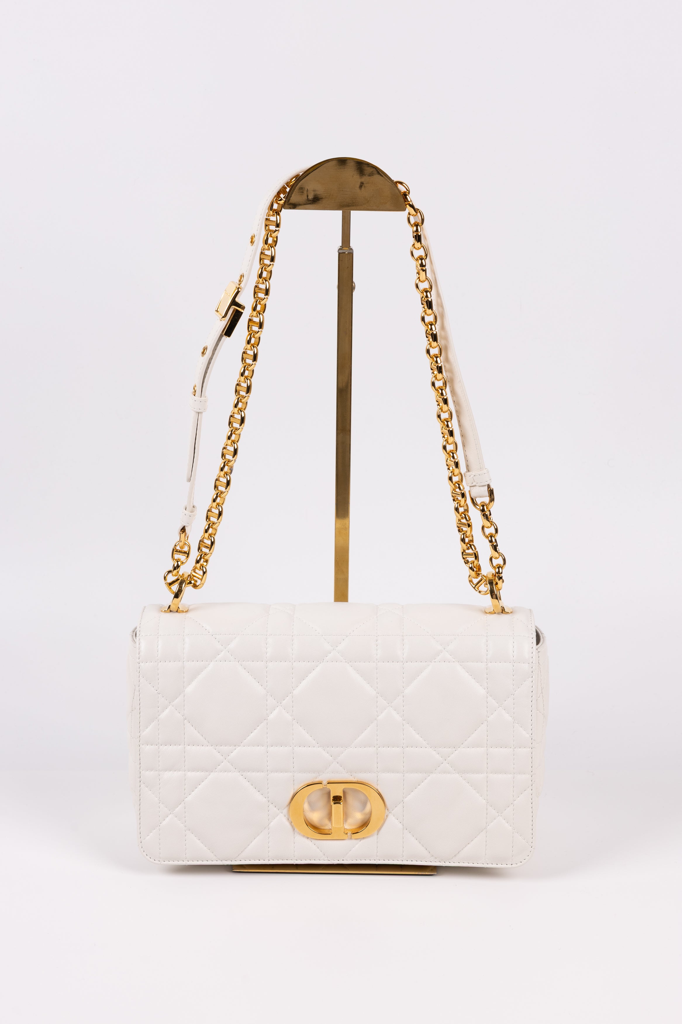 Dior Caro Media Bianca In Pelle