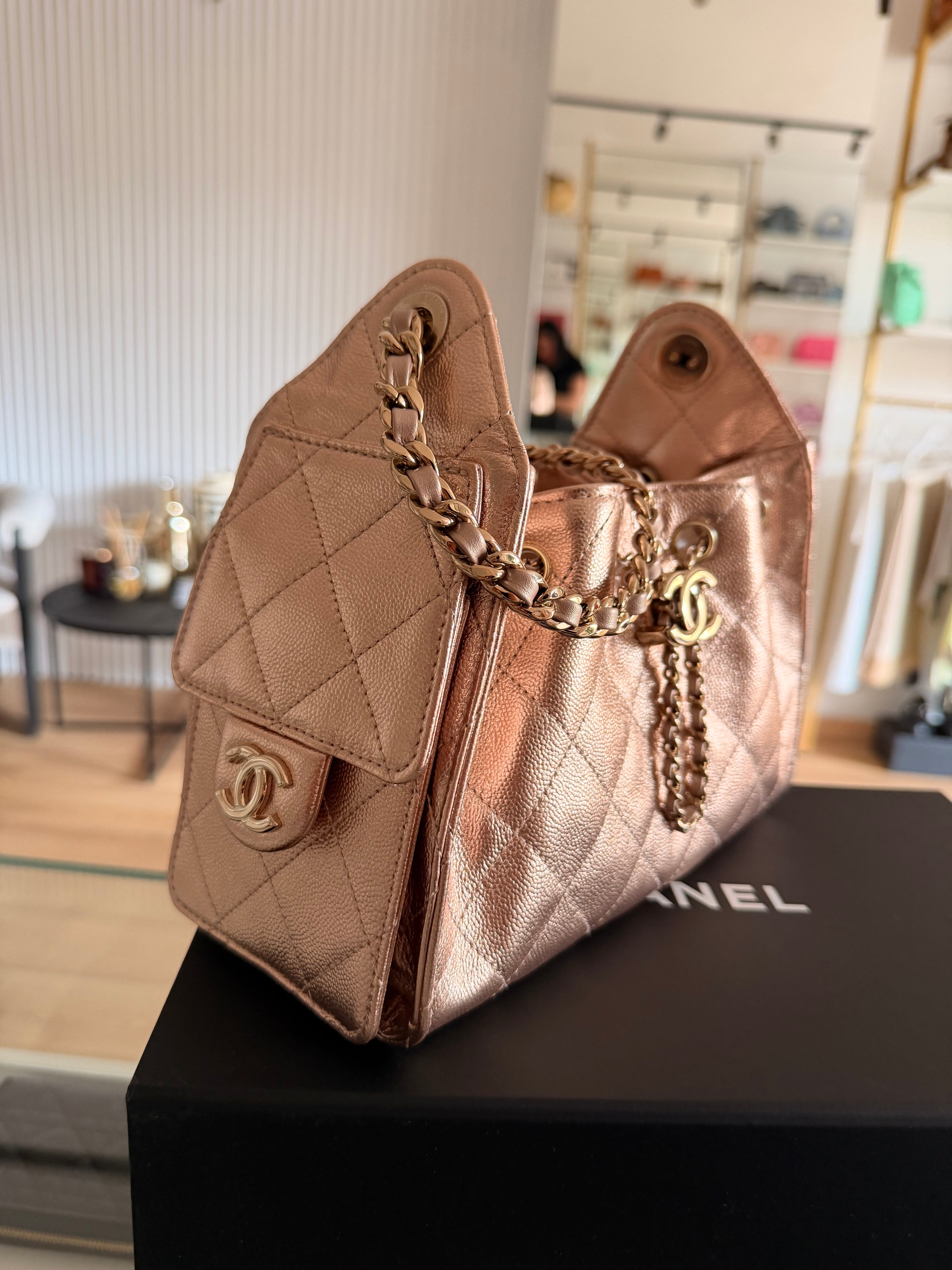 Chanel 25 Gold Rose mini riservata