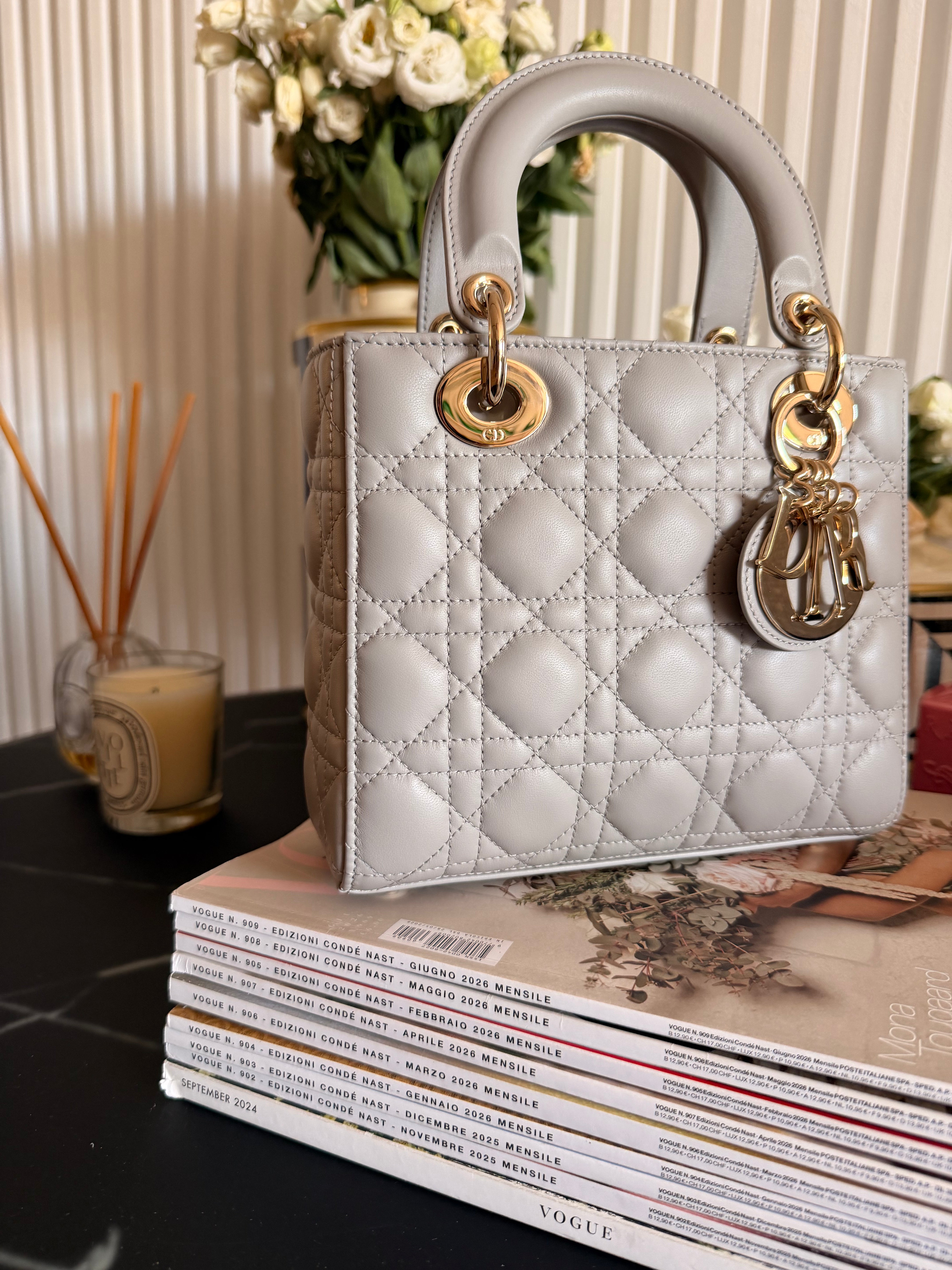 LADY DIOR SMALL GRIGIO TRIANON