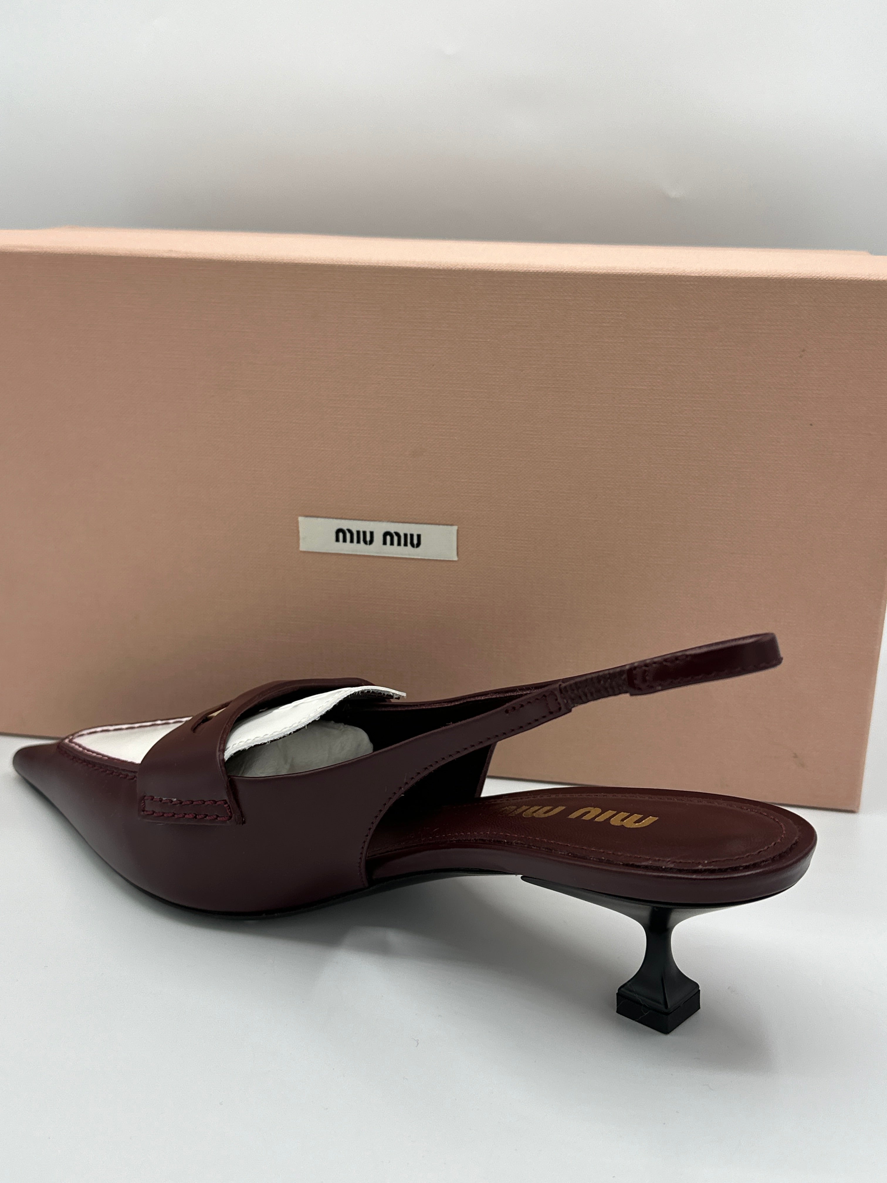 Miu Miu Slingback Bianco/bordeaux