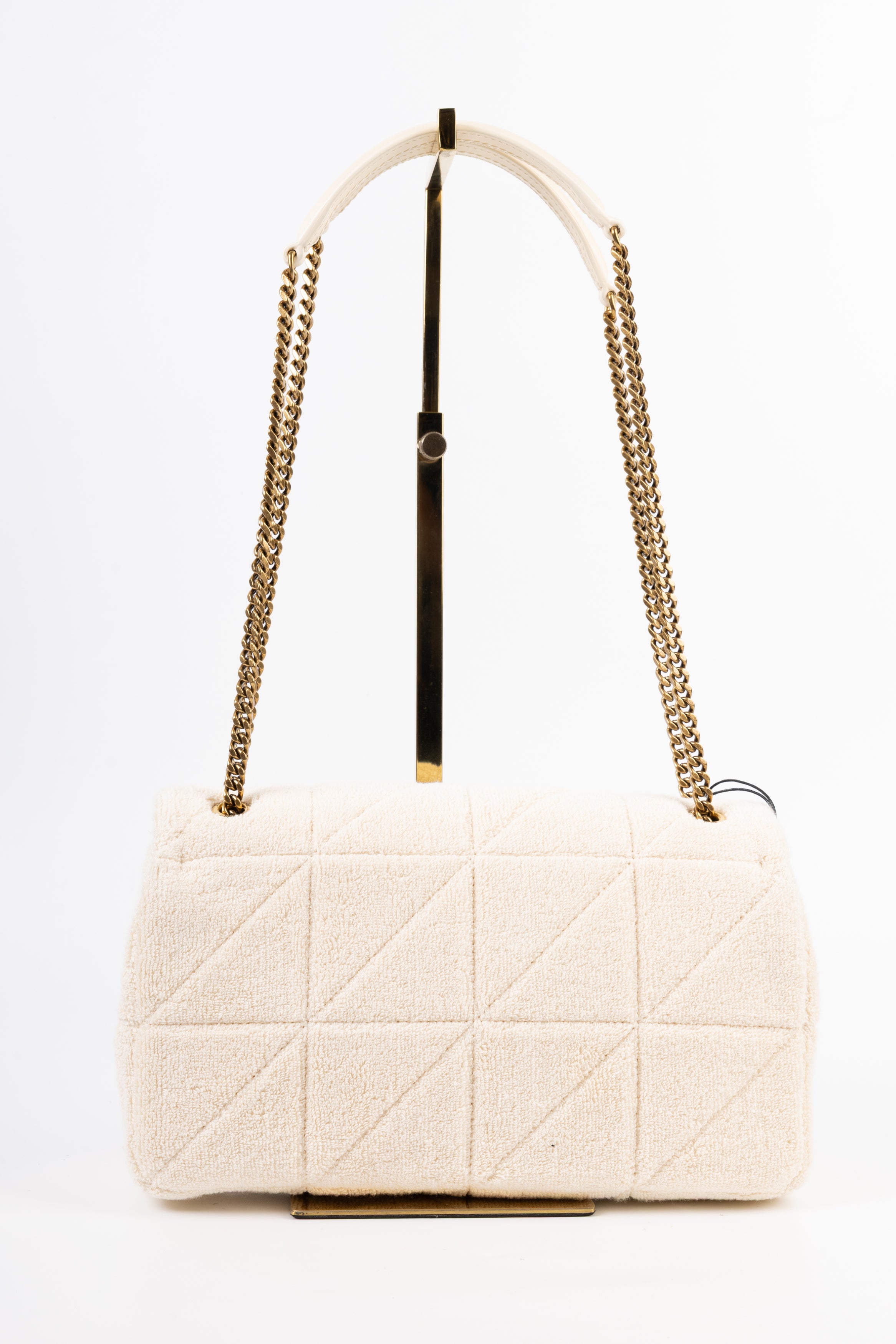 Saint Laurent Jamie Media in tessuto bianco