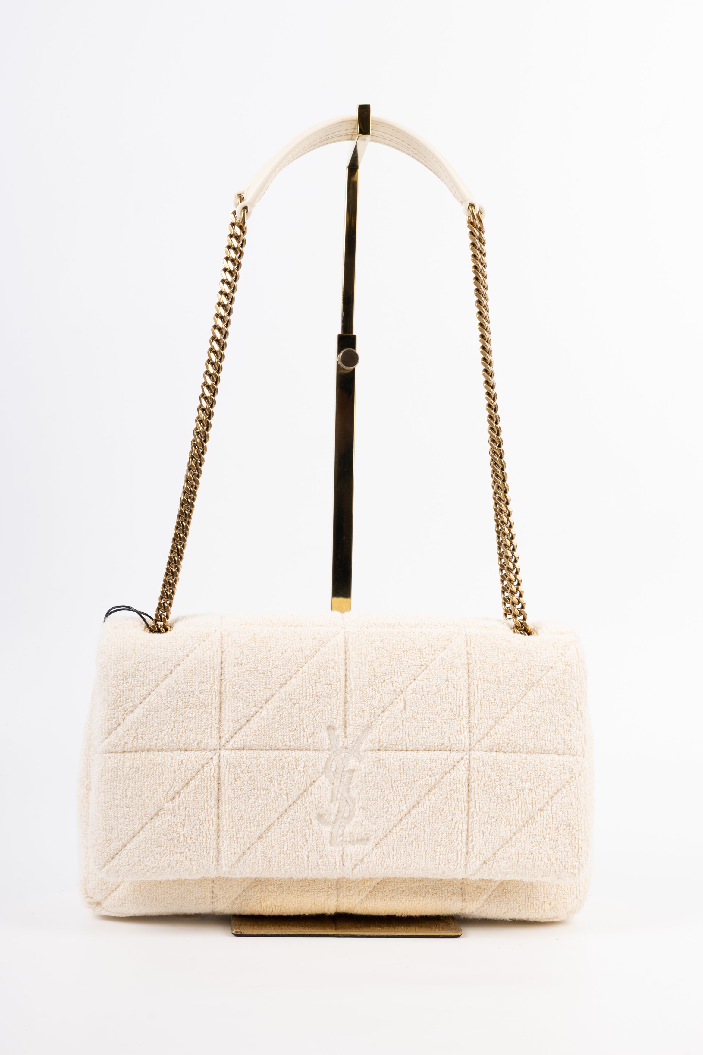 Saint Laurent Jamie Media in tessuto bianco