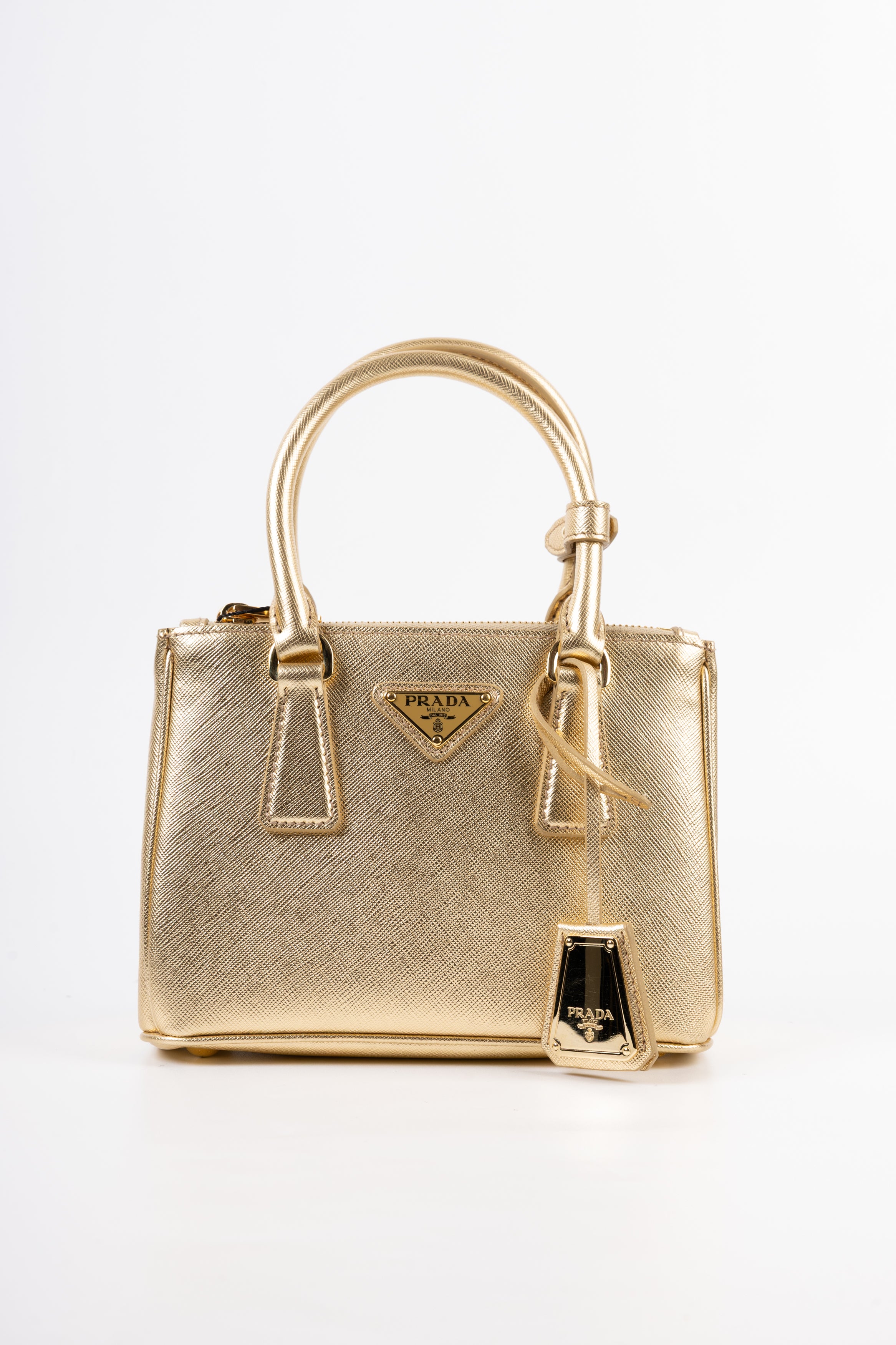 Prada galleria mini gold