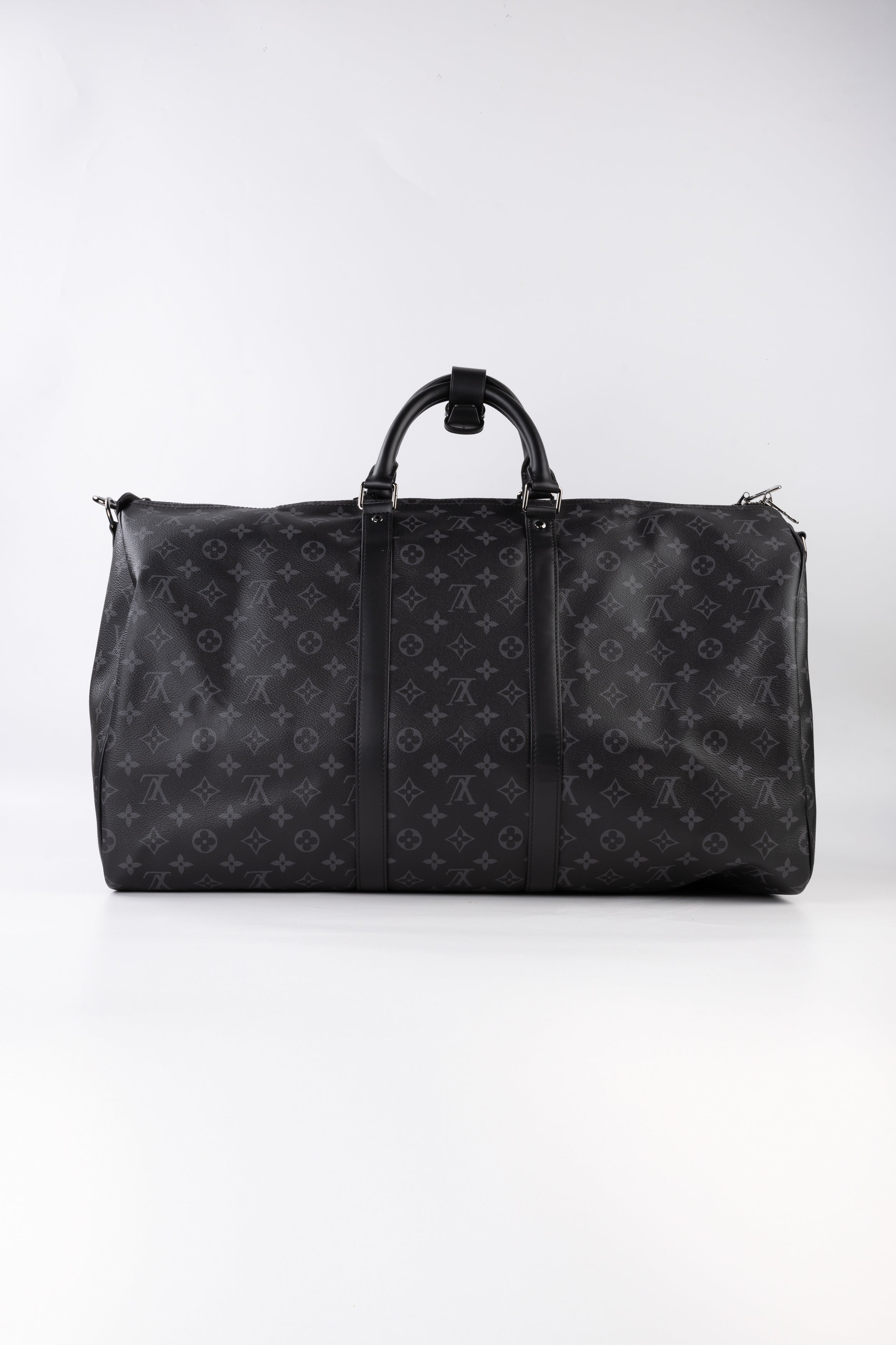 Louis Vuitton Keepall Bandoulière 55 Monogram Eclipse Nero/grigio