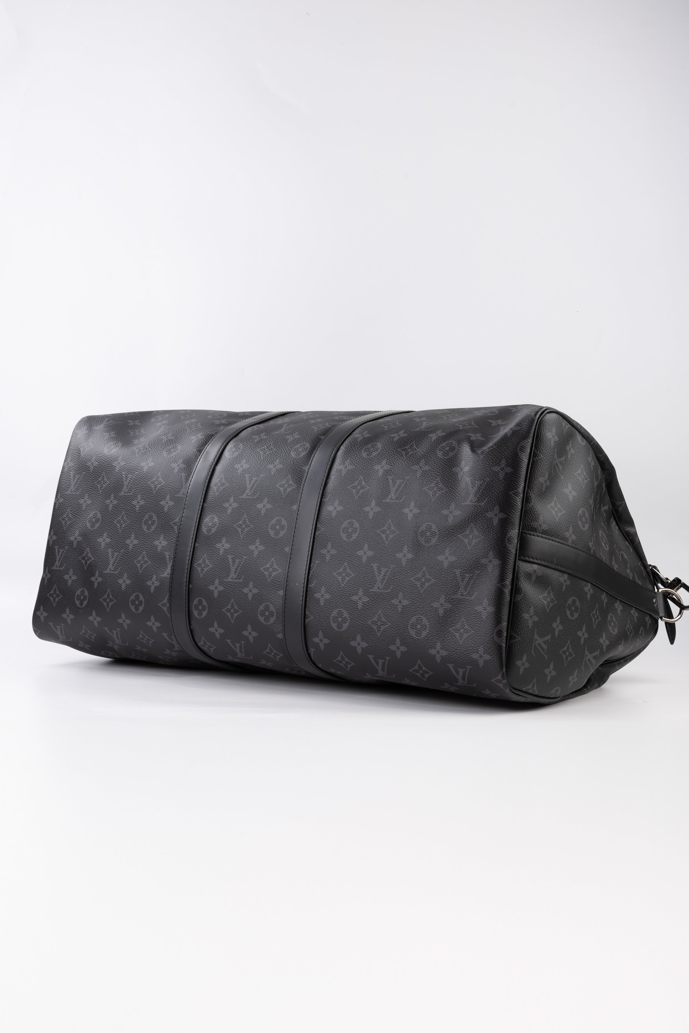 Louis Vuitton Keepall Bandoulière 55 Monogram Eclipse Nero/grigio