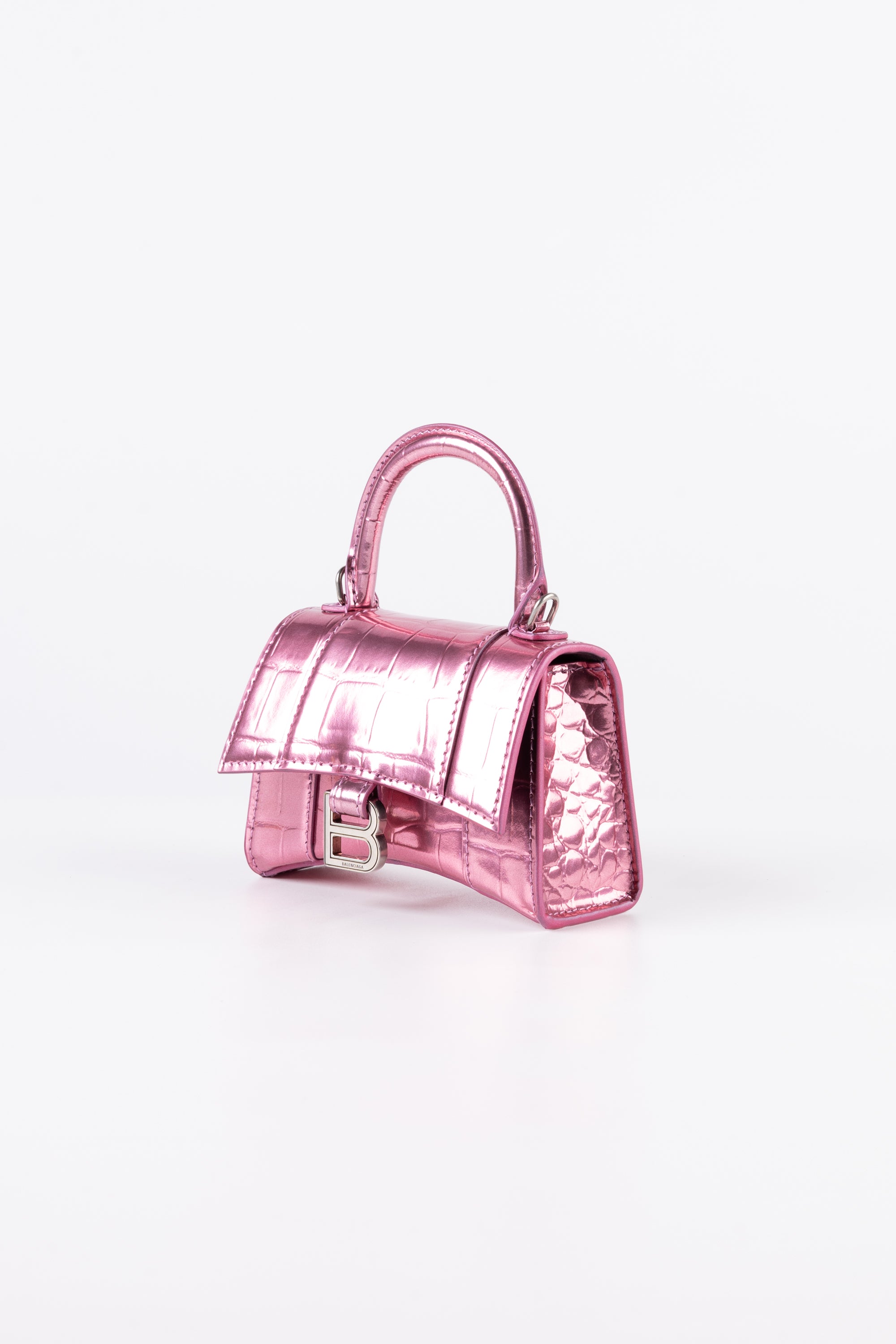 Balenciaga Mini Hourglass rosa metallizzato